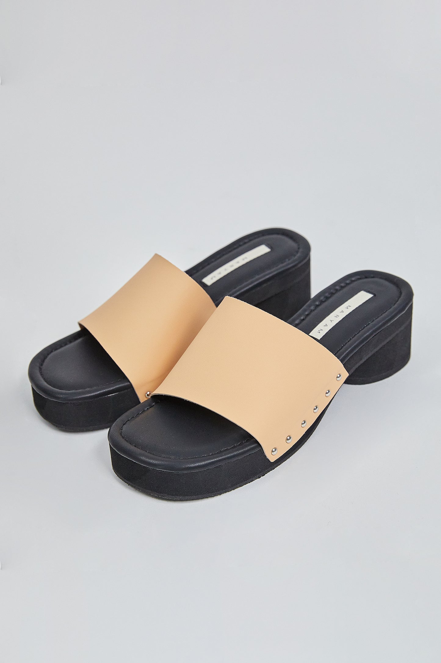 High Block Heel Sandals, Tangerine