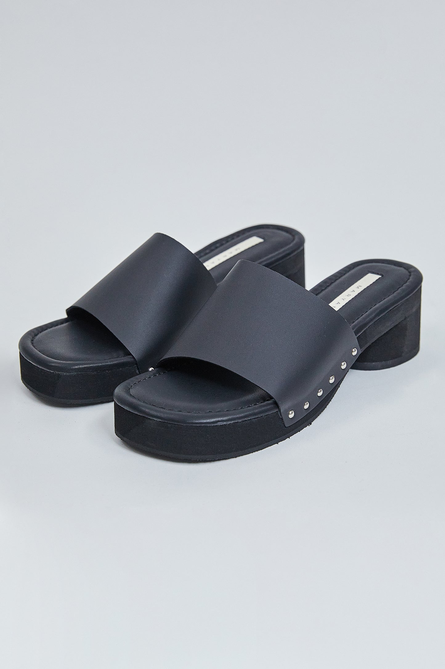 High Block Heel Sandals, Black