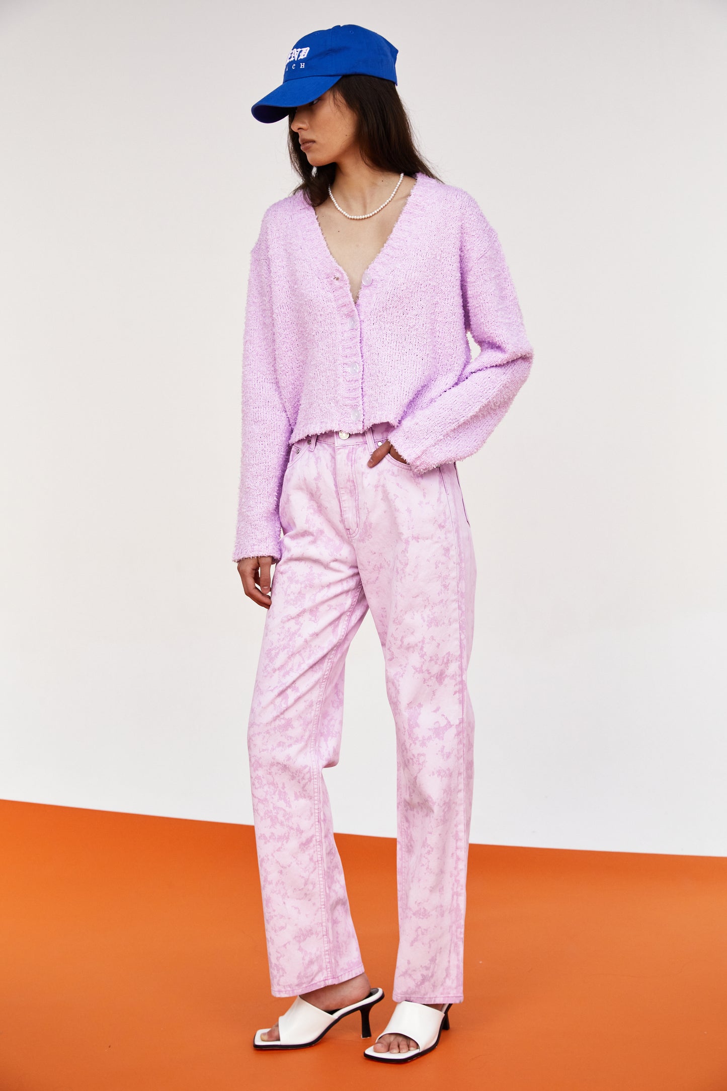 Textured Cardigan, Mauve