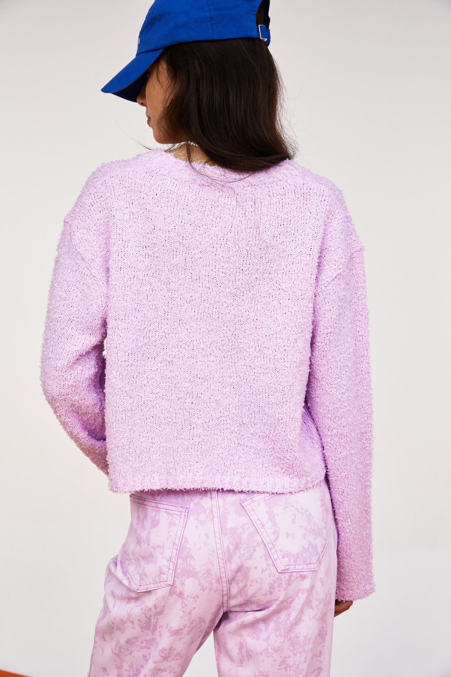Textured Cardigan, Mauve