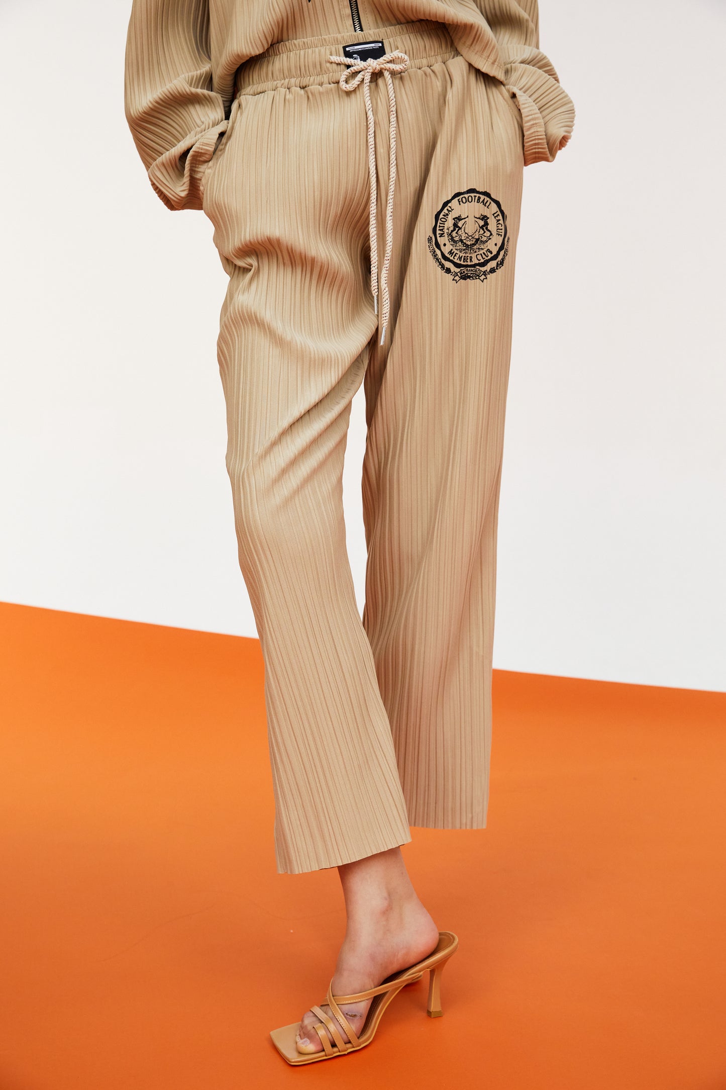 Varsity Pleat Sweatpants, Sand
