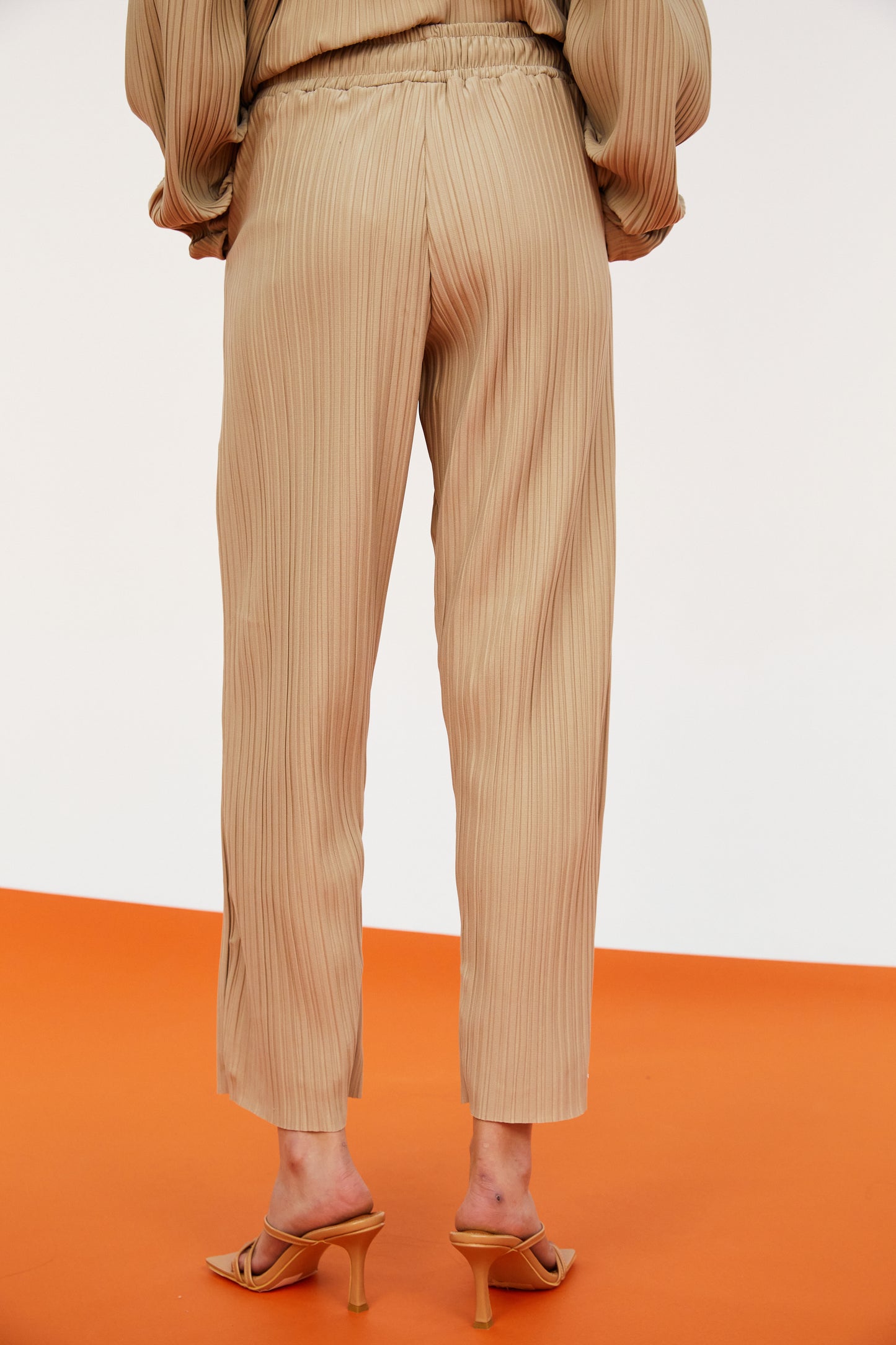 Varsity Pleat Sweatpants, Sand