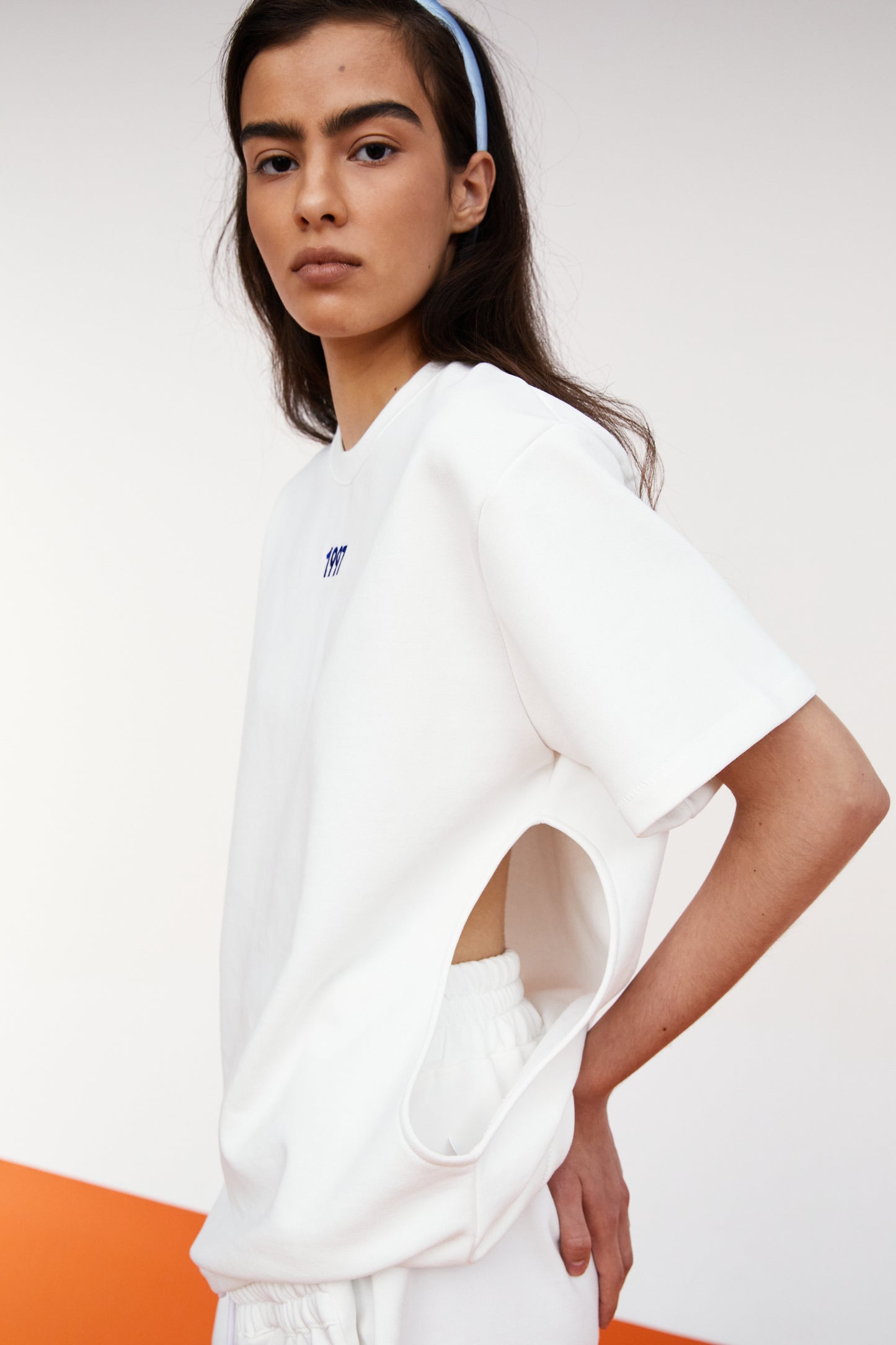 1997 Cutout Waist Boxy T-shirt, White