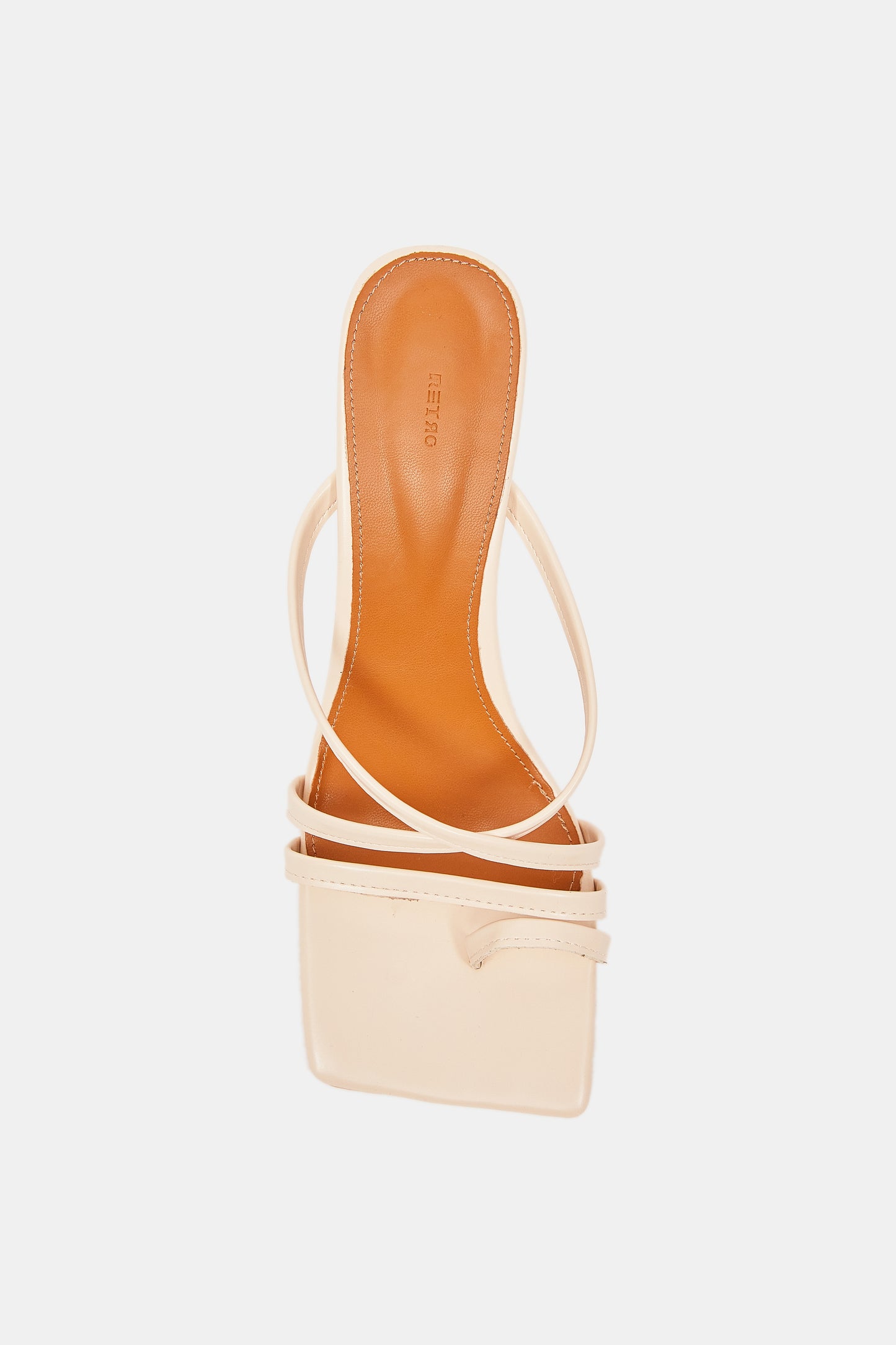 Asymmetric Toe Strap Heels, Nude