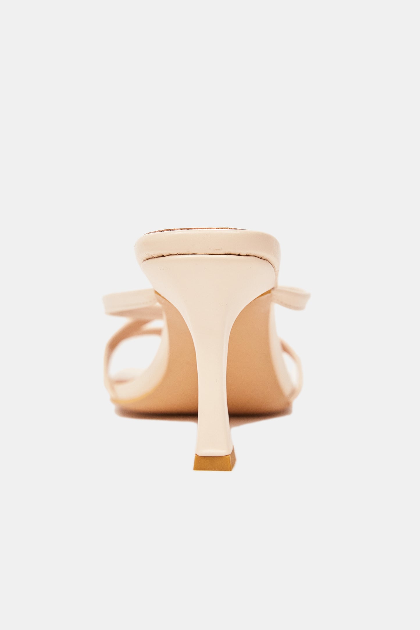 Asymmetric Toe Strap Heels, Nude