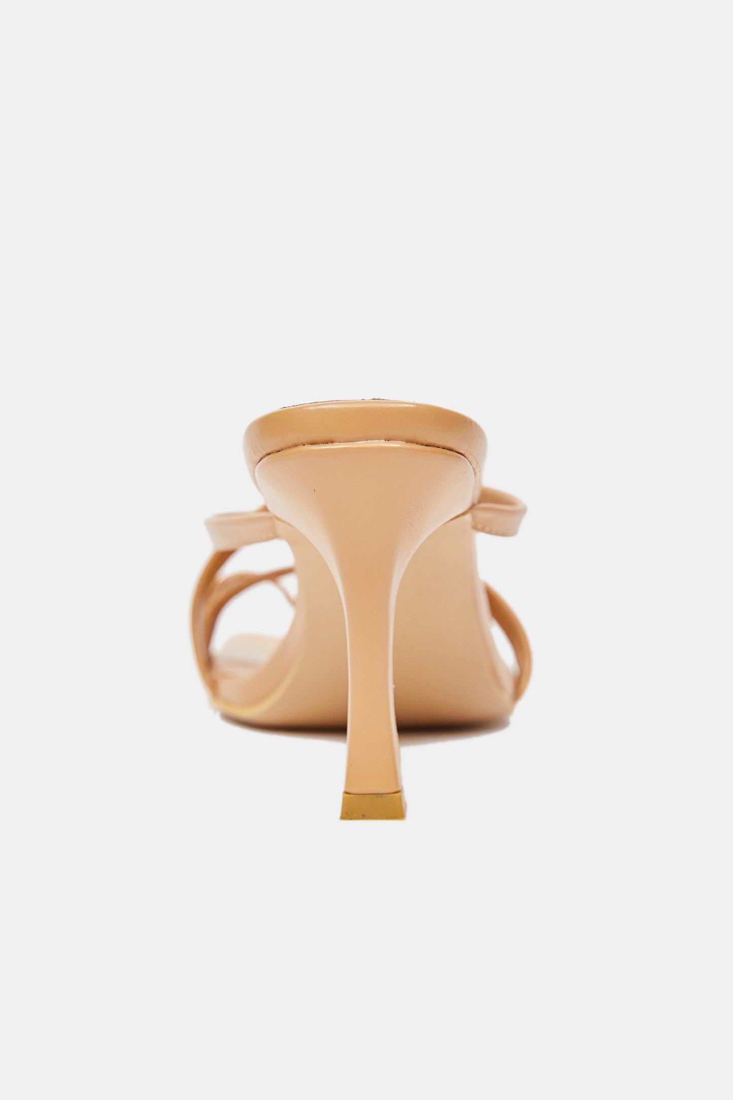 Asymmetric Toe Strap Heels, Tawny