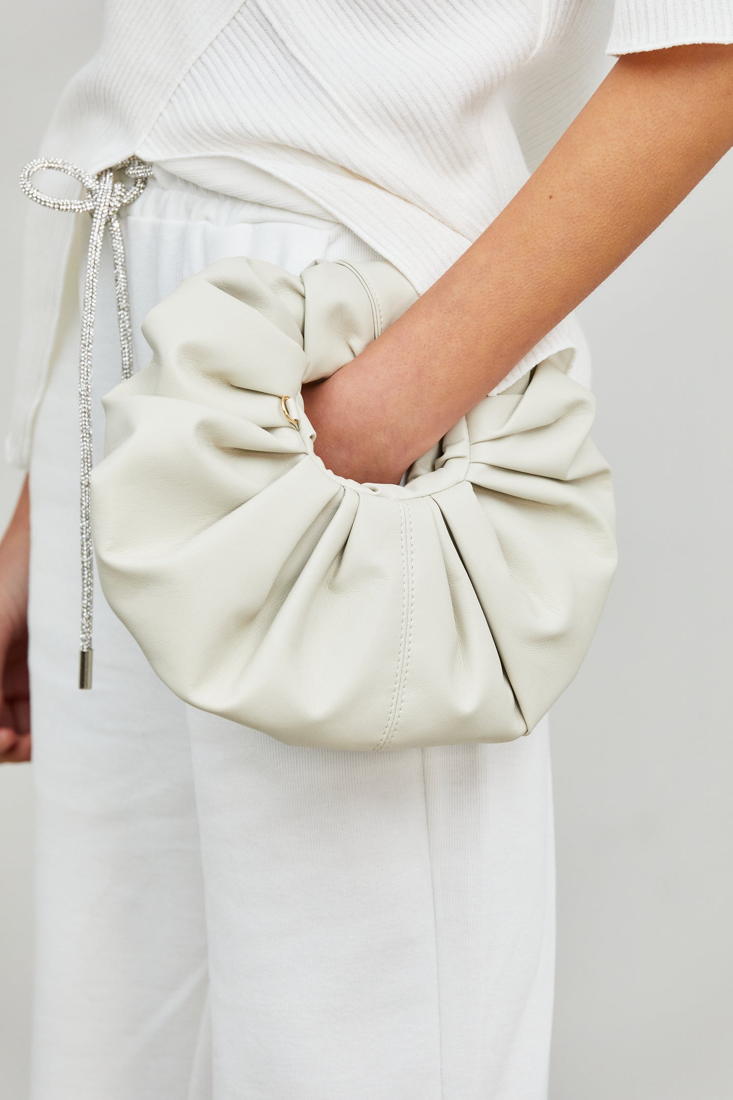 Mini Croissant Bag, Ivory