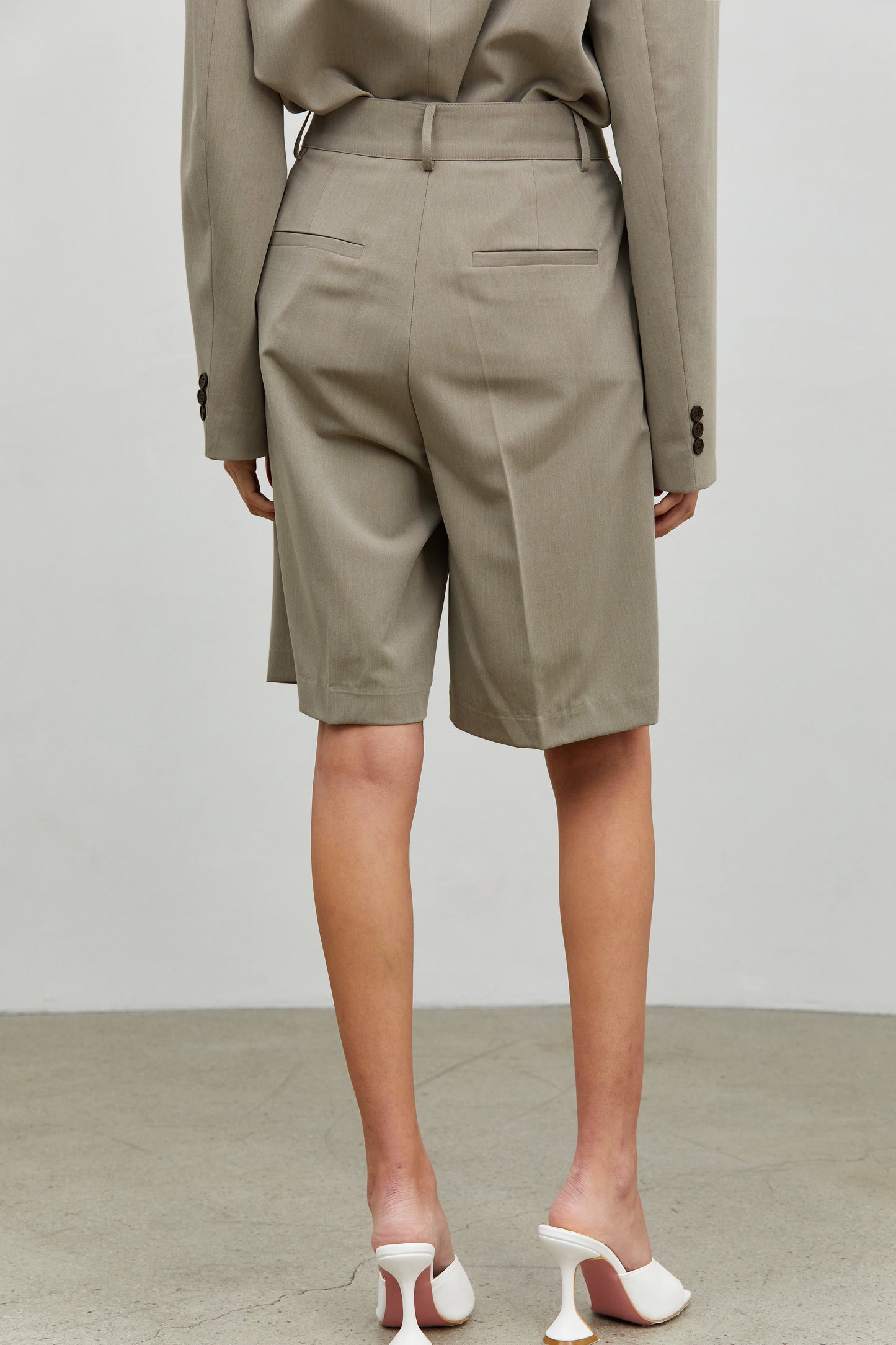 Wide Folded Suit Shorts, Hazelwood