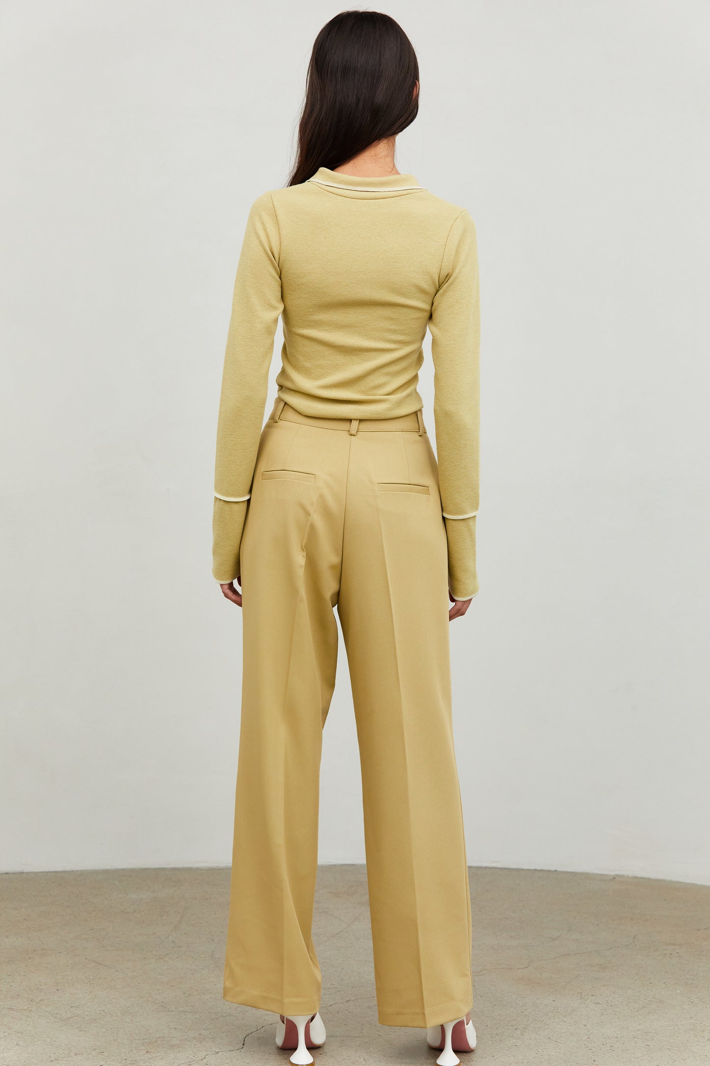 Pintuck Suiting Pants, Butter