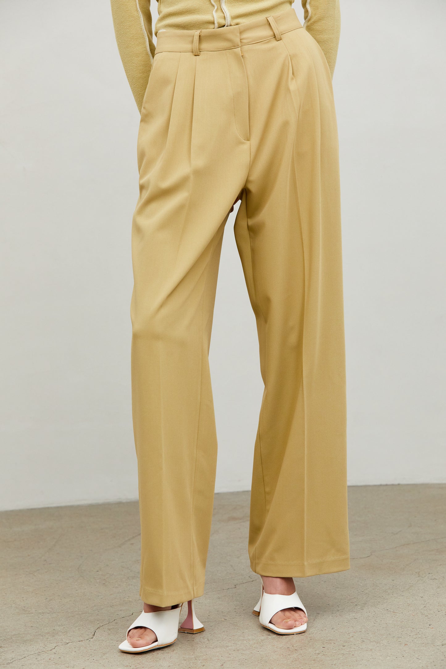 Pintuck Suiting Pants, Butter