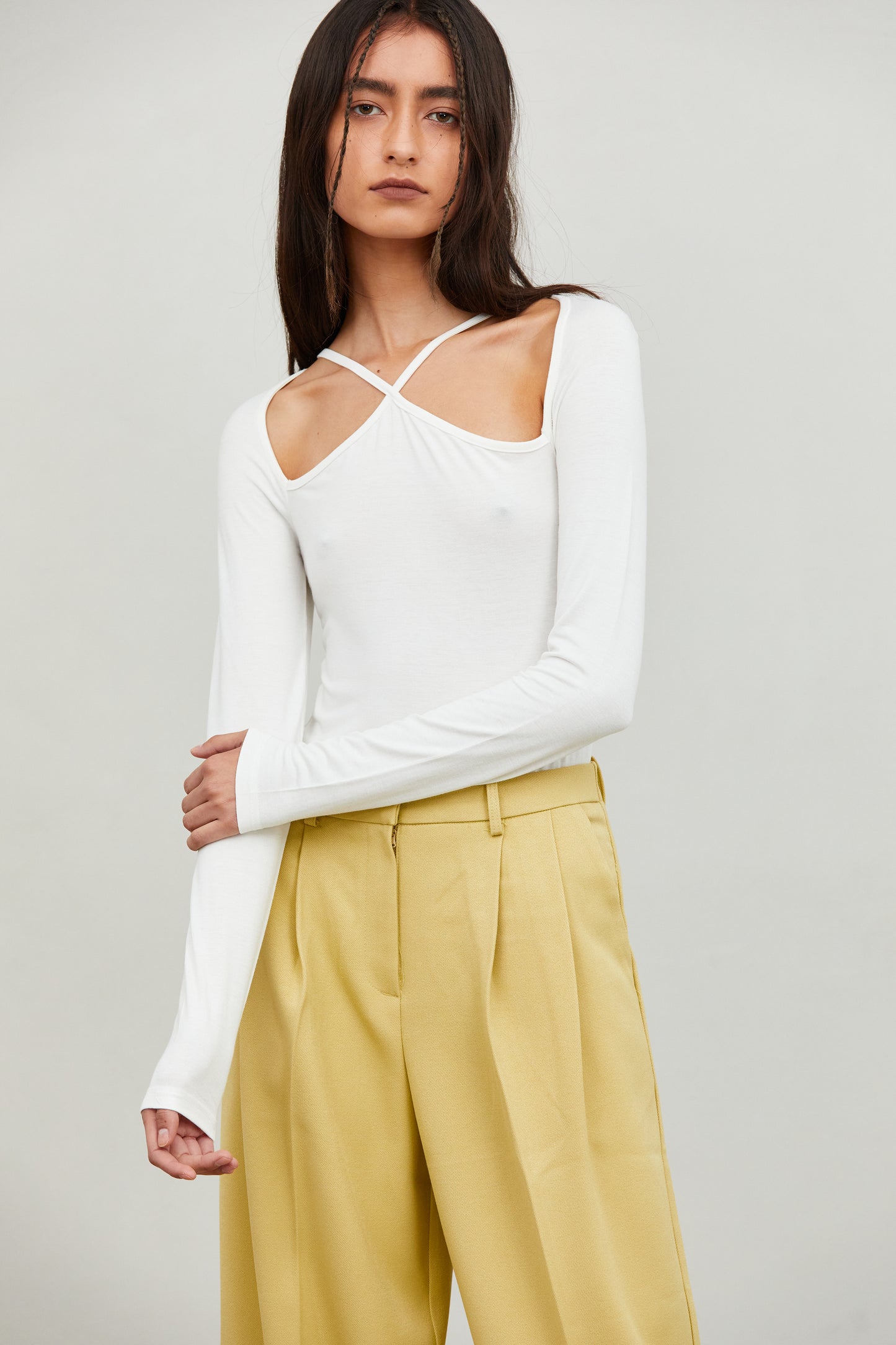 Cut Out Jersey Tee, White