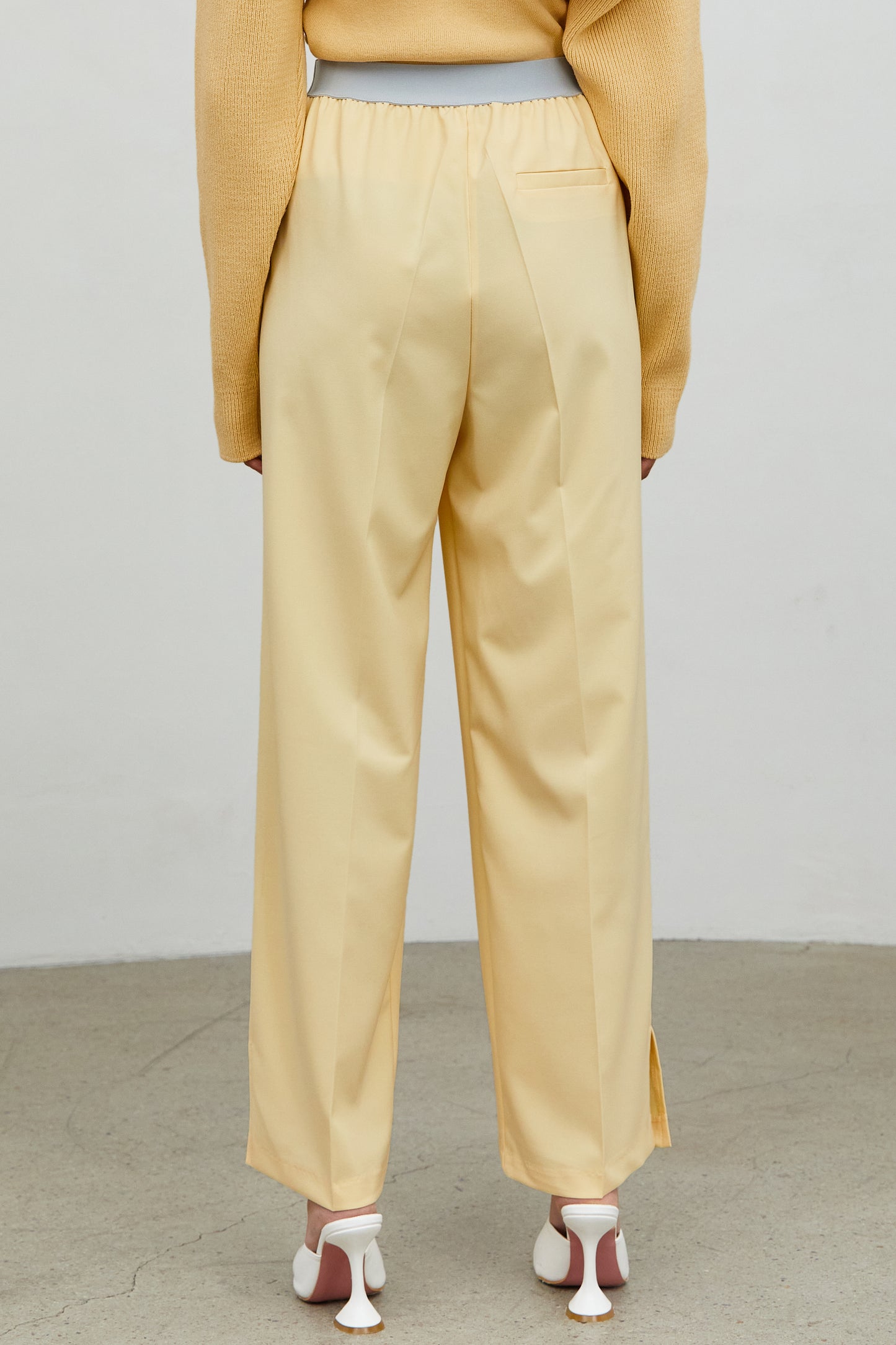 Contrast Waistband Pants, Buttermilk