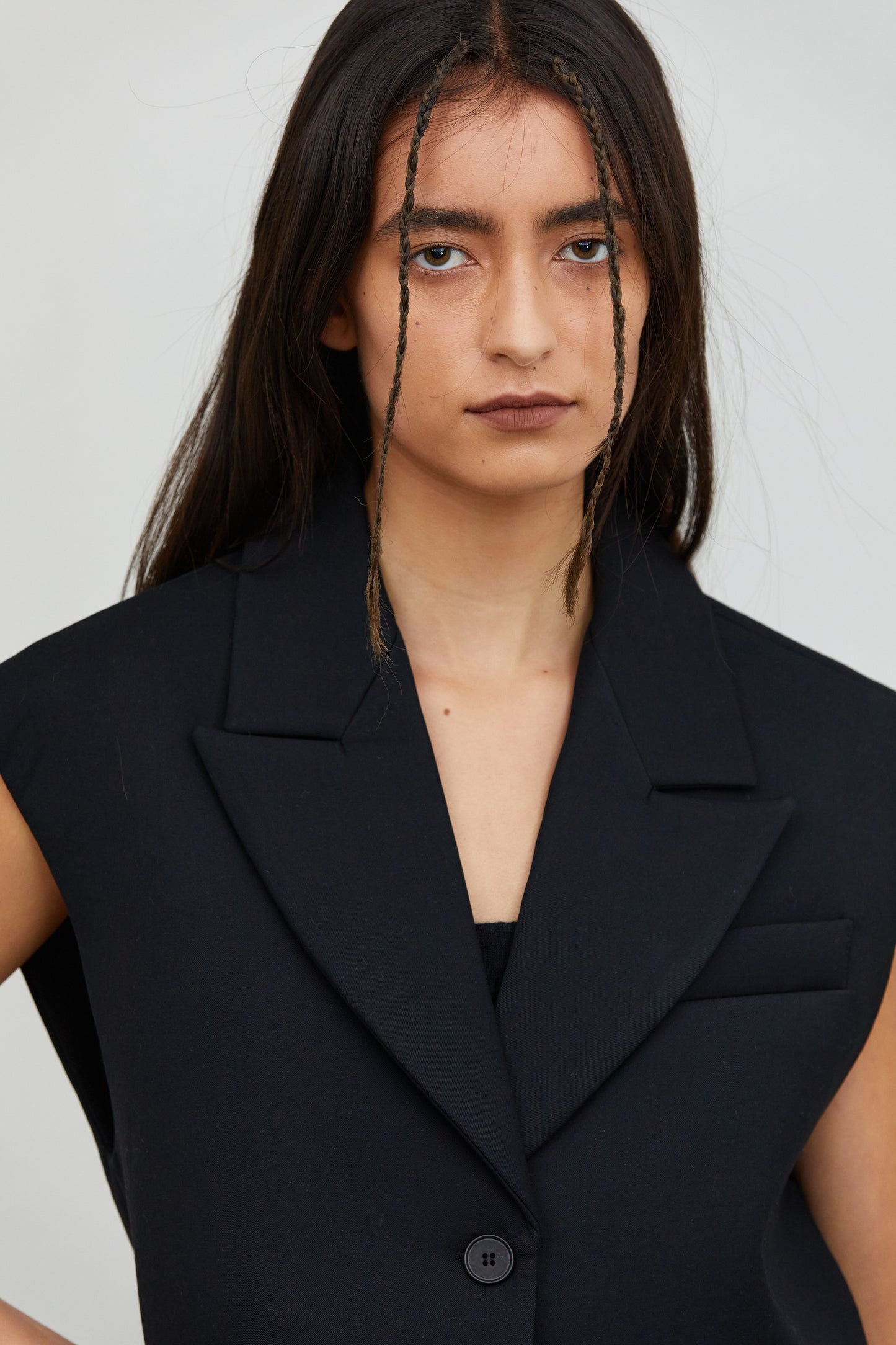 Padded Tailored Vest, Black