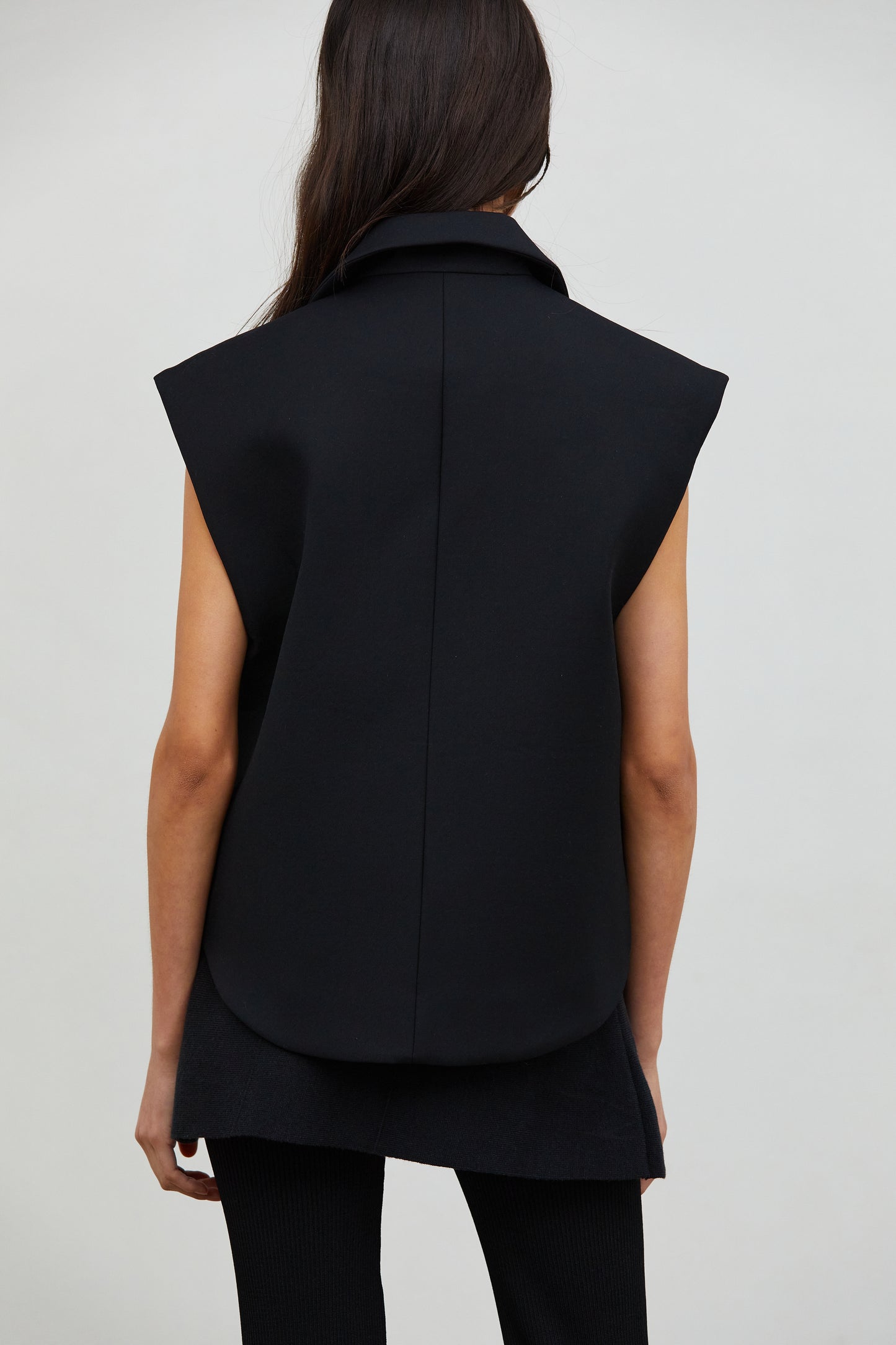 Padded Tailored Vest, Black
