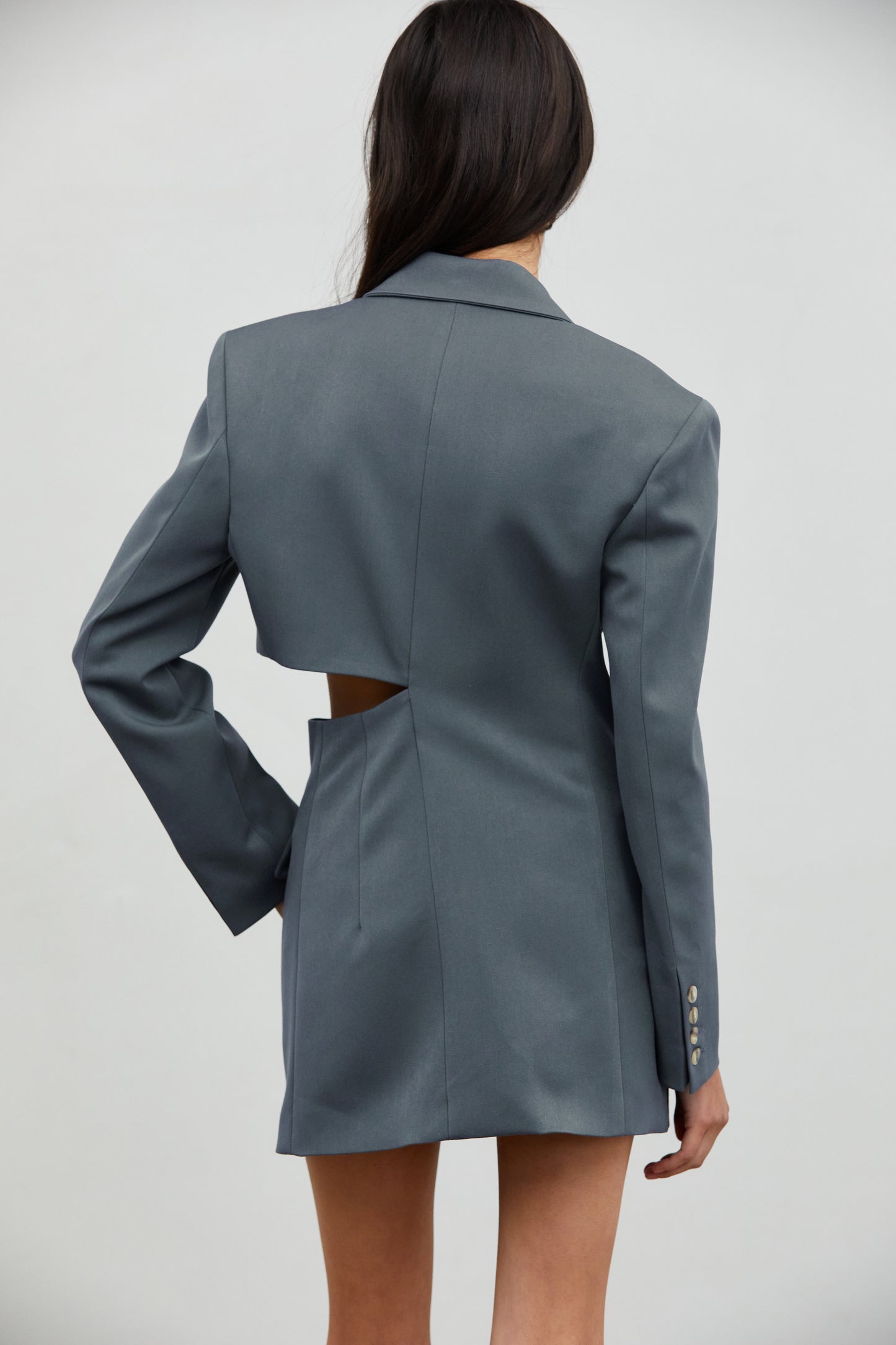 Cut Out Waist Blazer Dress, Aegean