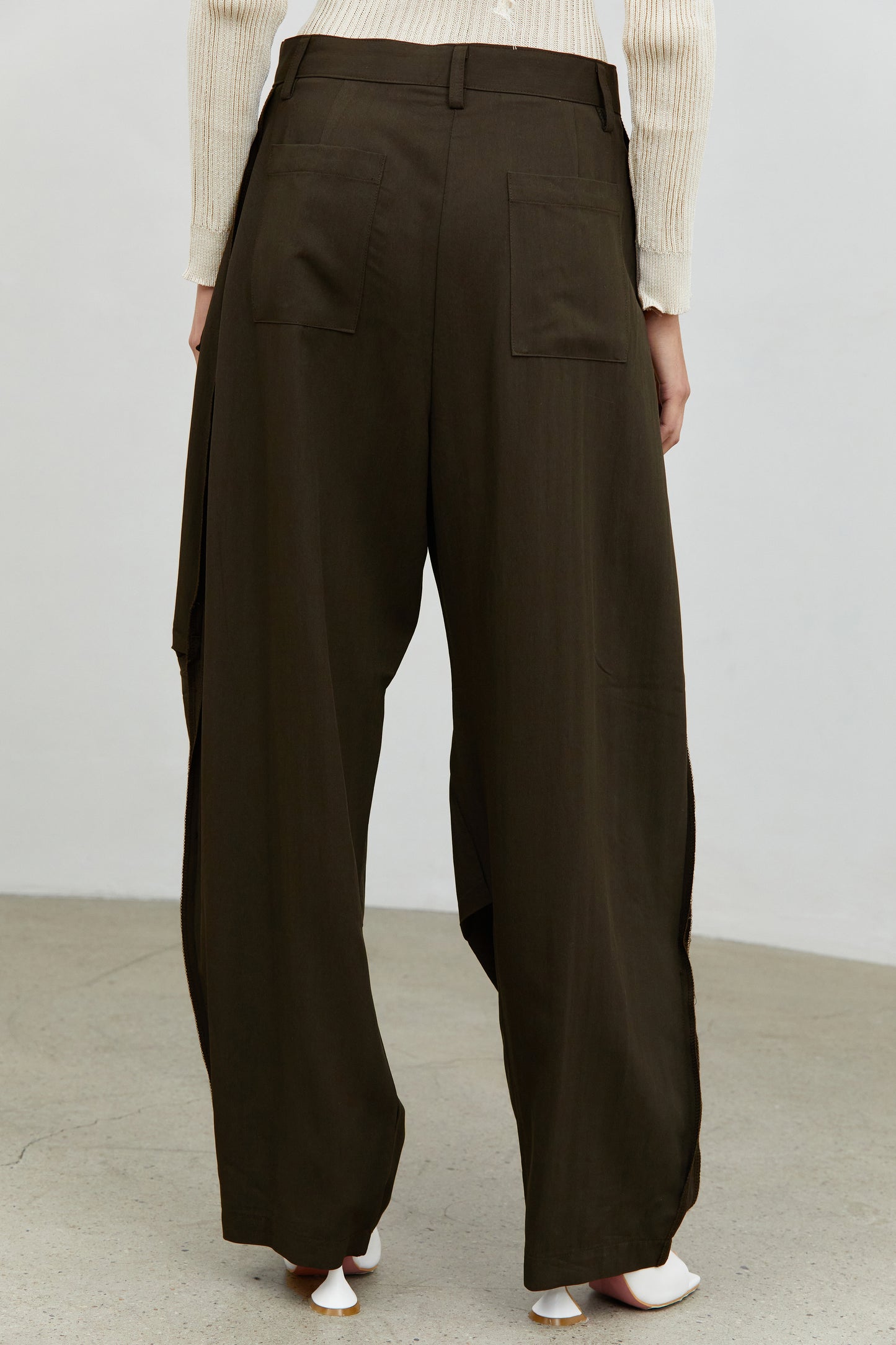 Inside Out Draped Cargo Pants, Walnut
