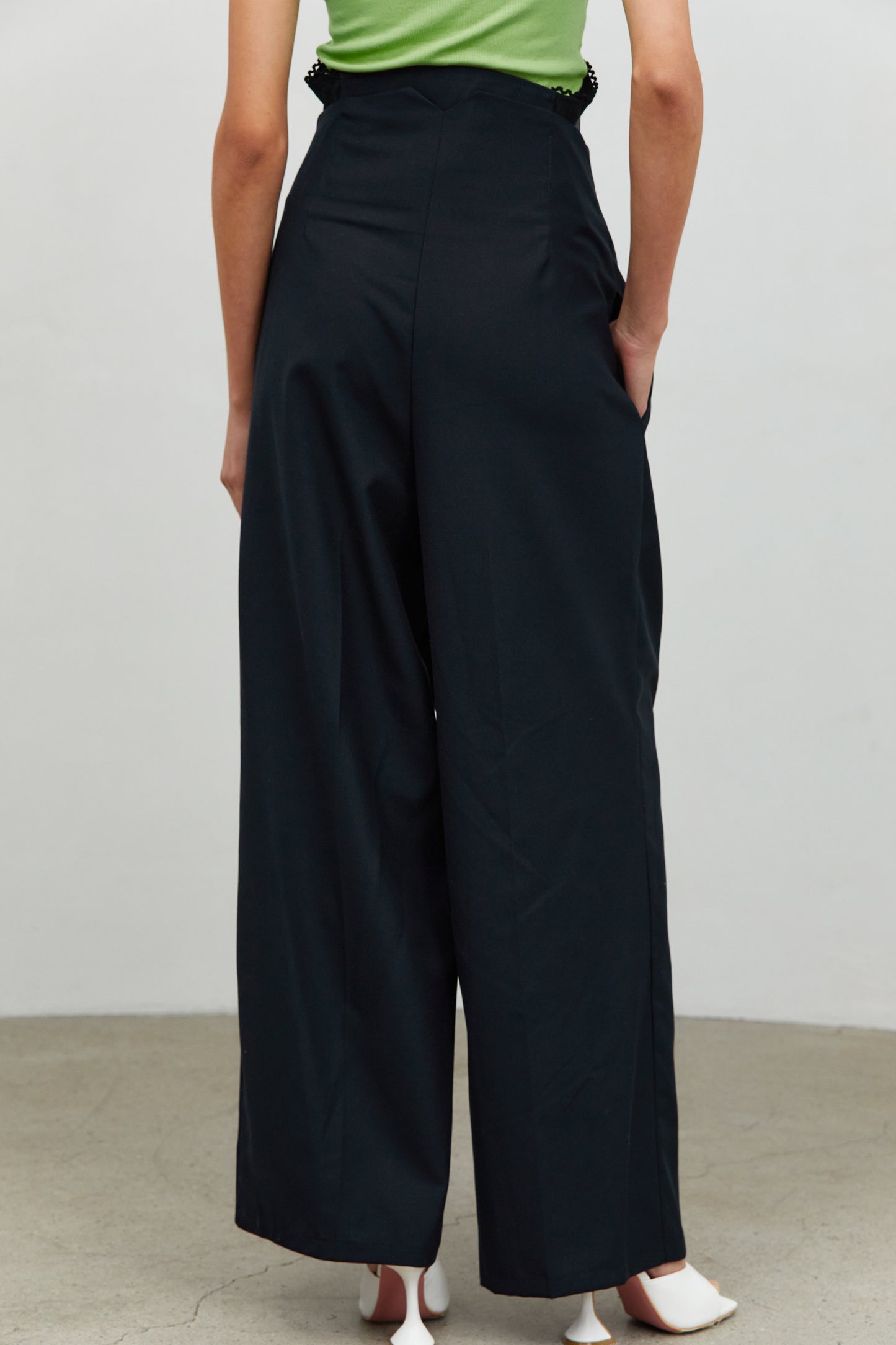 High Waist Wide Corset Trousers, Ink