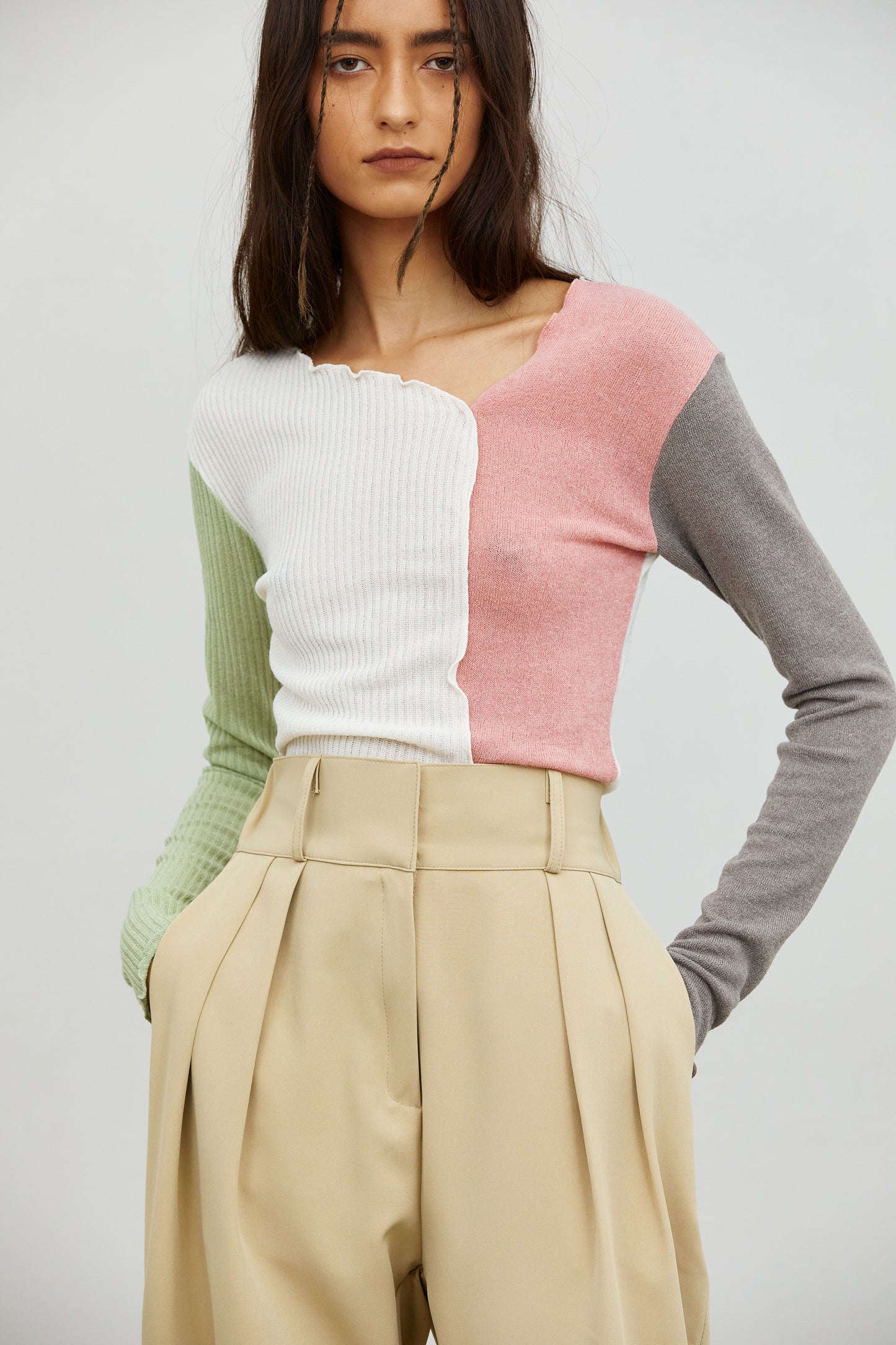 Mixed Colorblock Top, Multi
