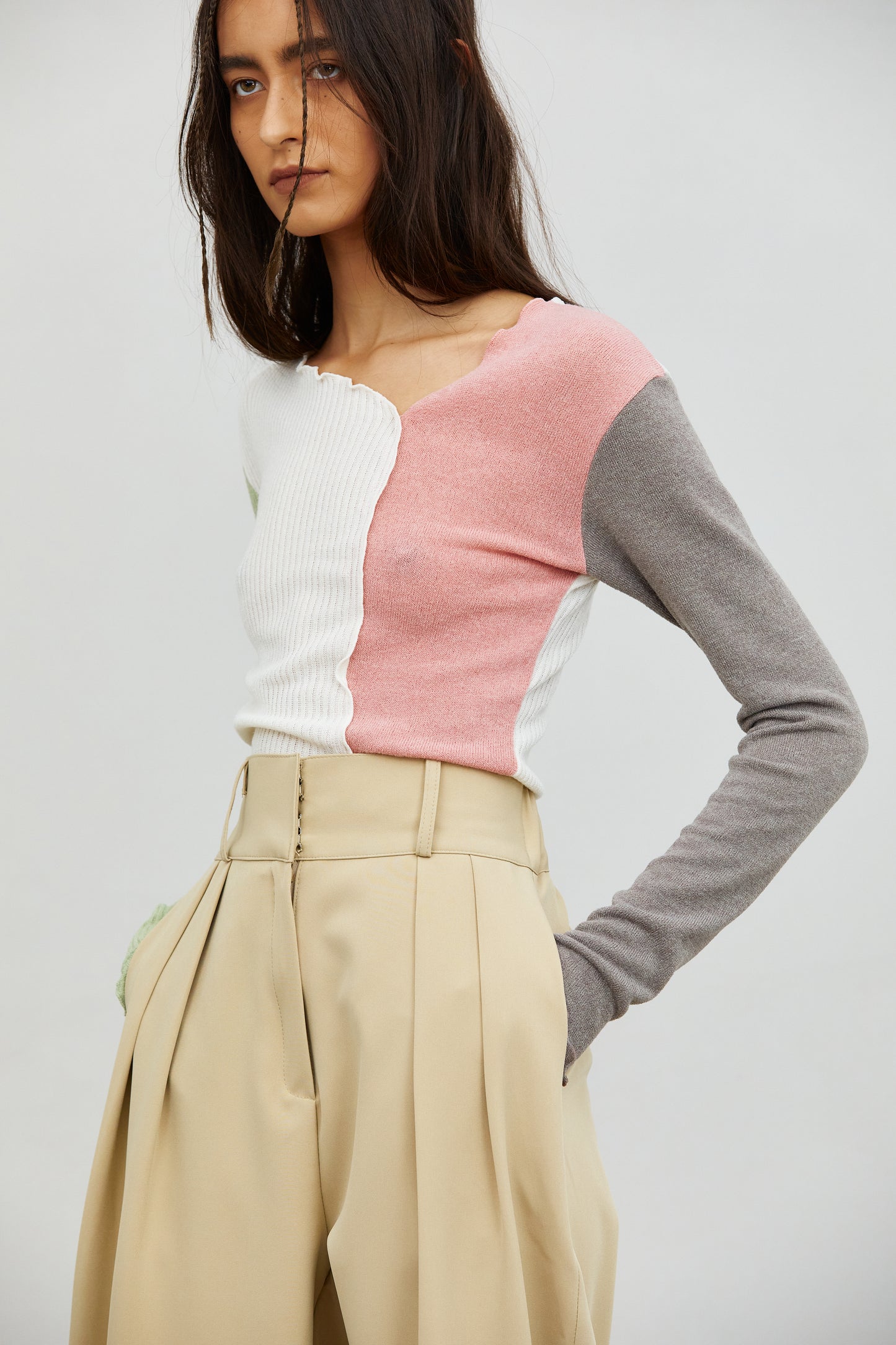 Mixed Colorblock Top, Multi