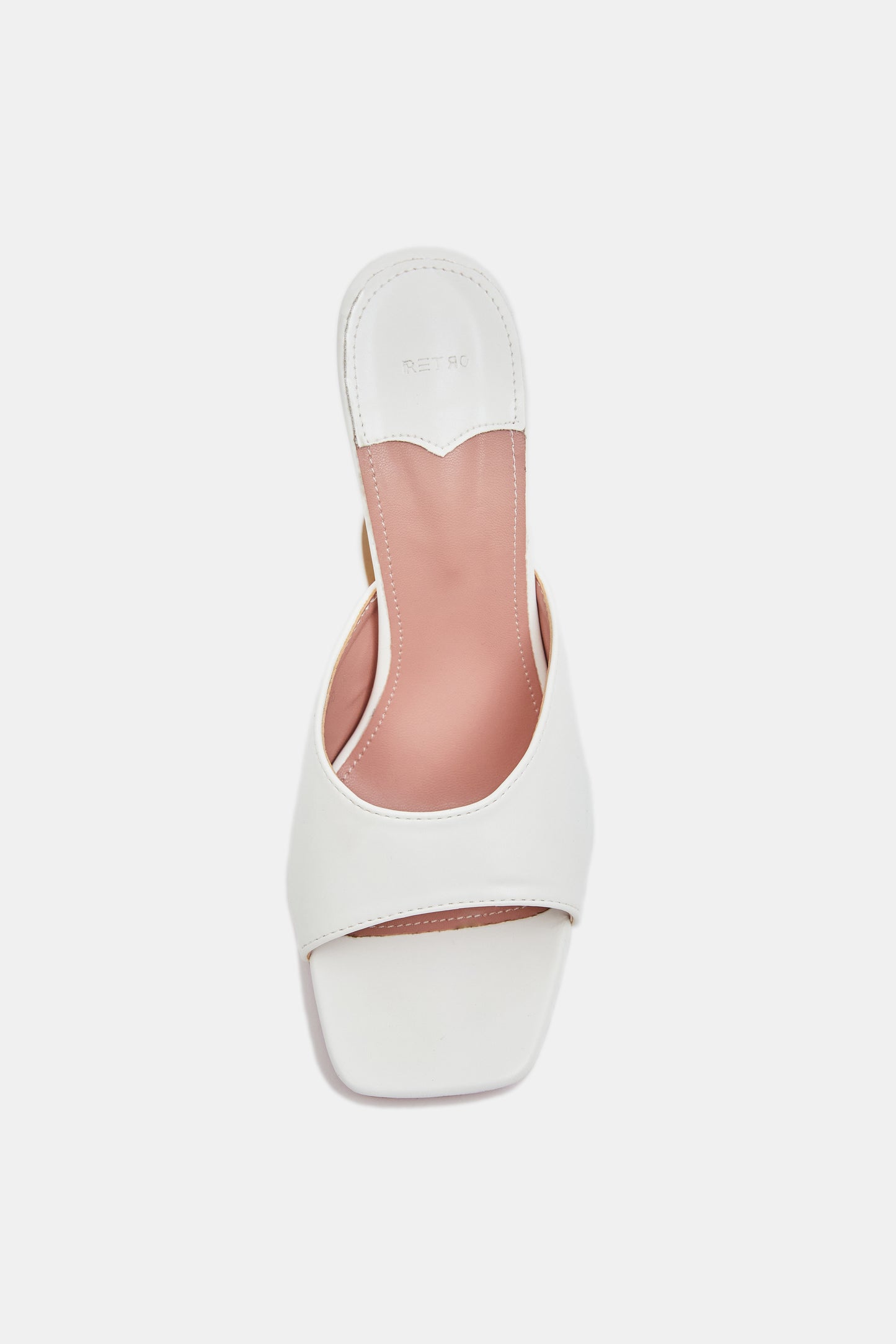 Geometric Heeled Mules, Porcelain White