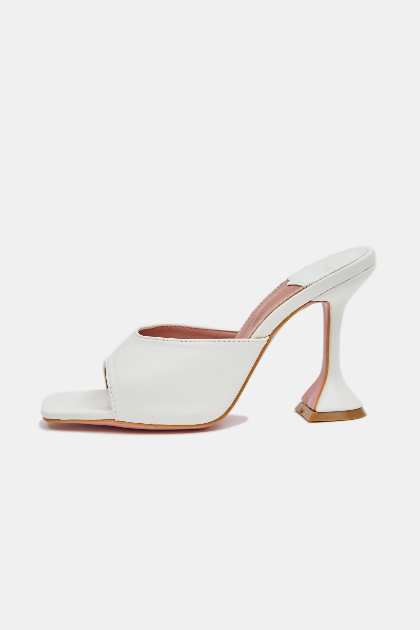 Geometric Heeled Mules, Porcelain White