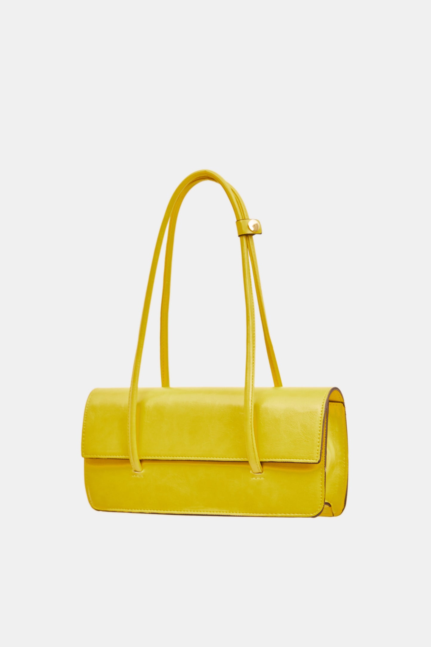 Tubular Top Handle Rectangular Bag, Macaroon