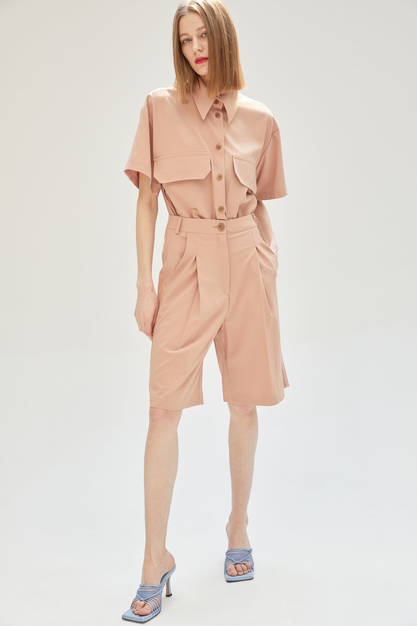 Tailored Bermuda Shorts, Cantaloupe