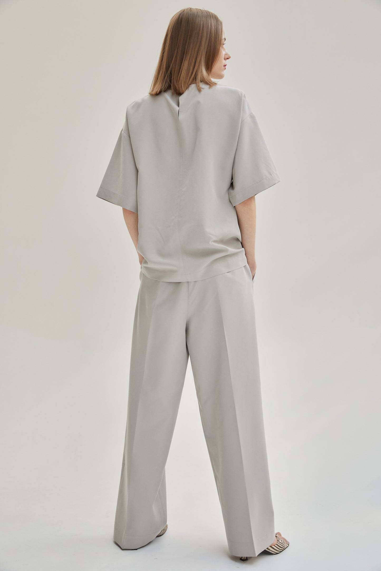 Boxy Soft Tencel Tee, Ash Gray