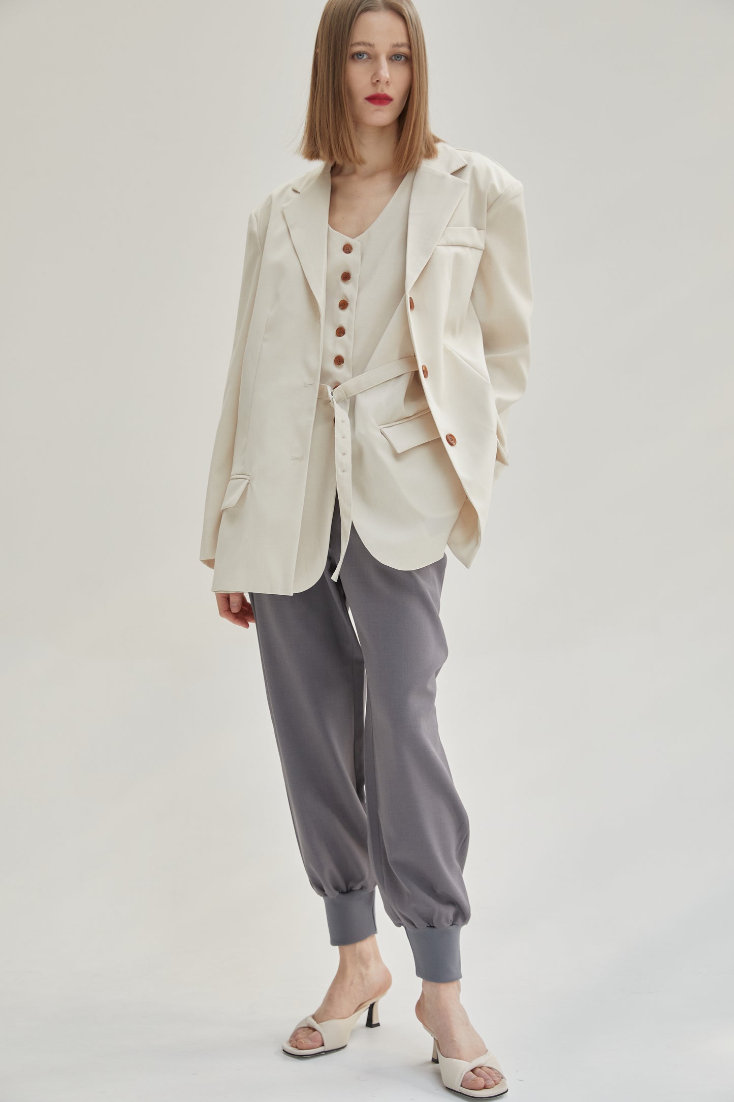 Oversized Suit Blazer, Birch
