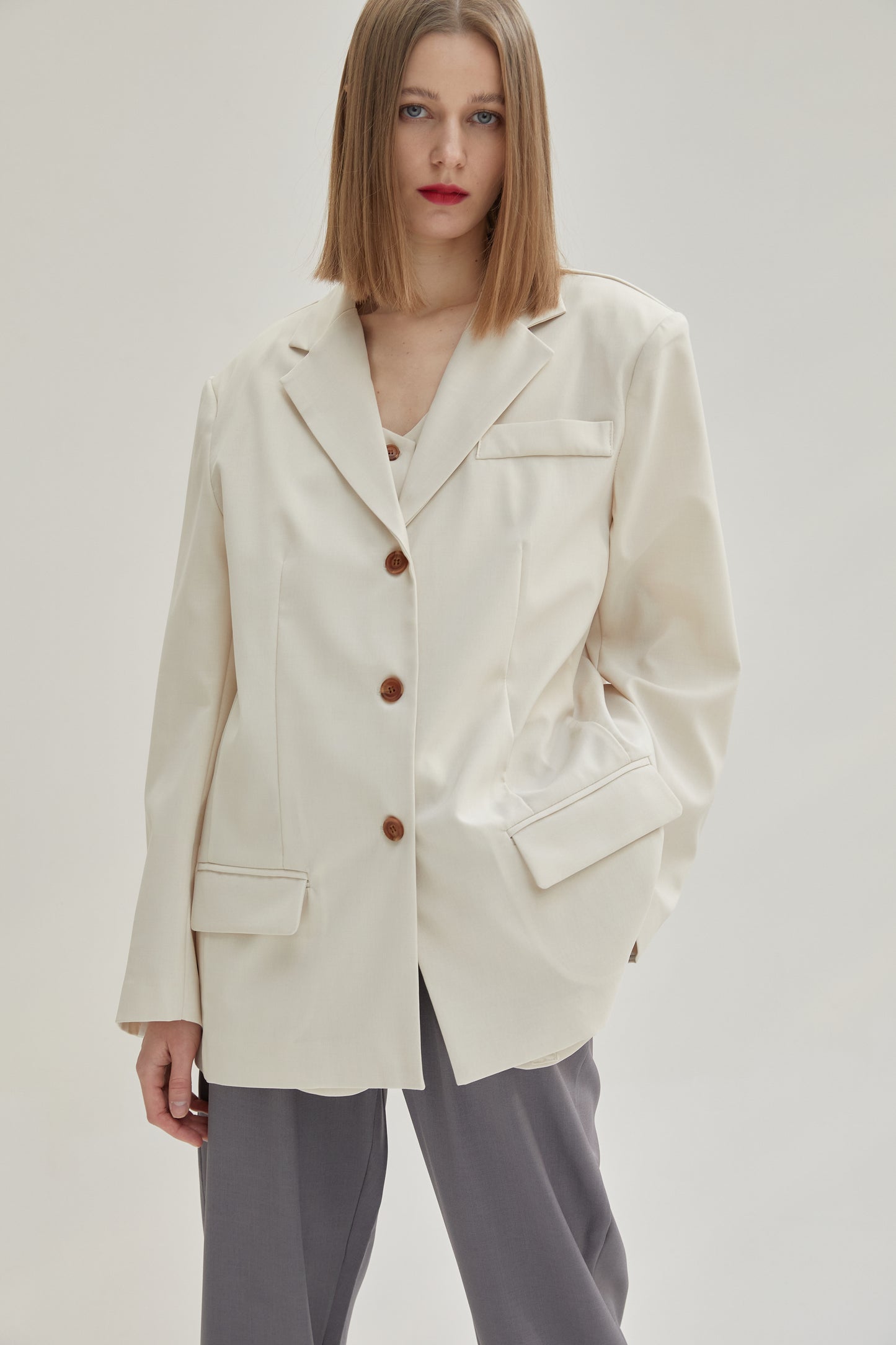 Oversized Suit Blazer, Birch