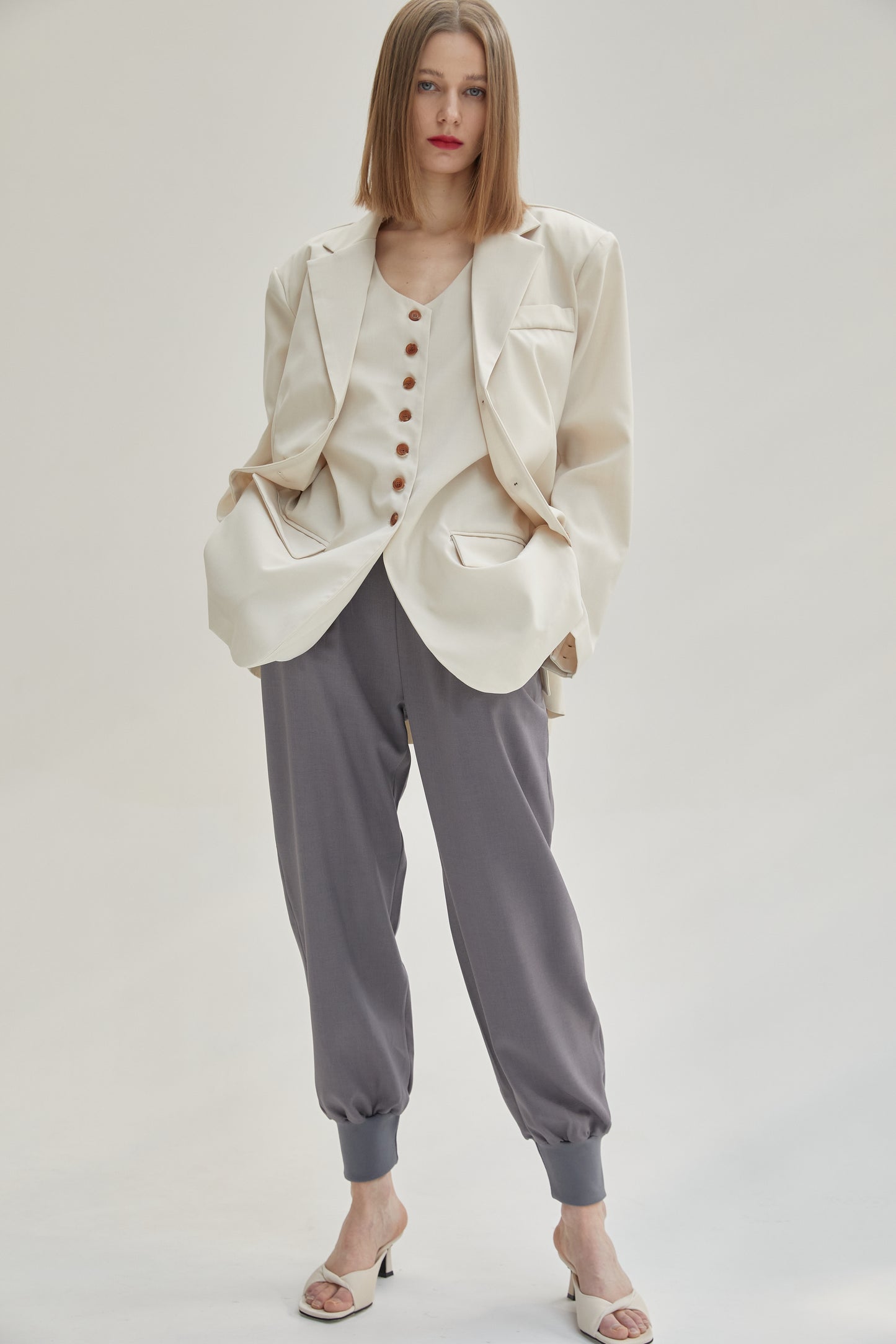 Oversized Suit Blazer, Birch