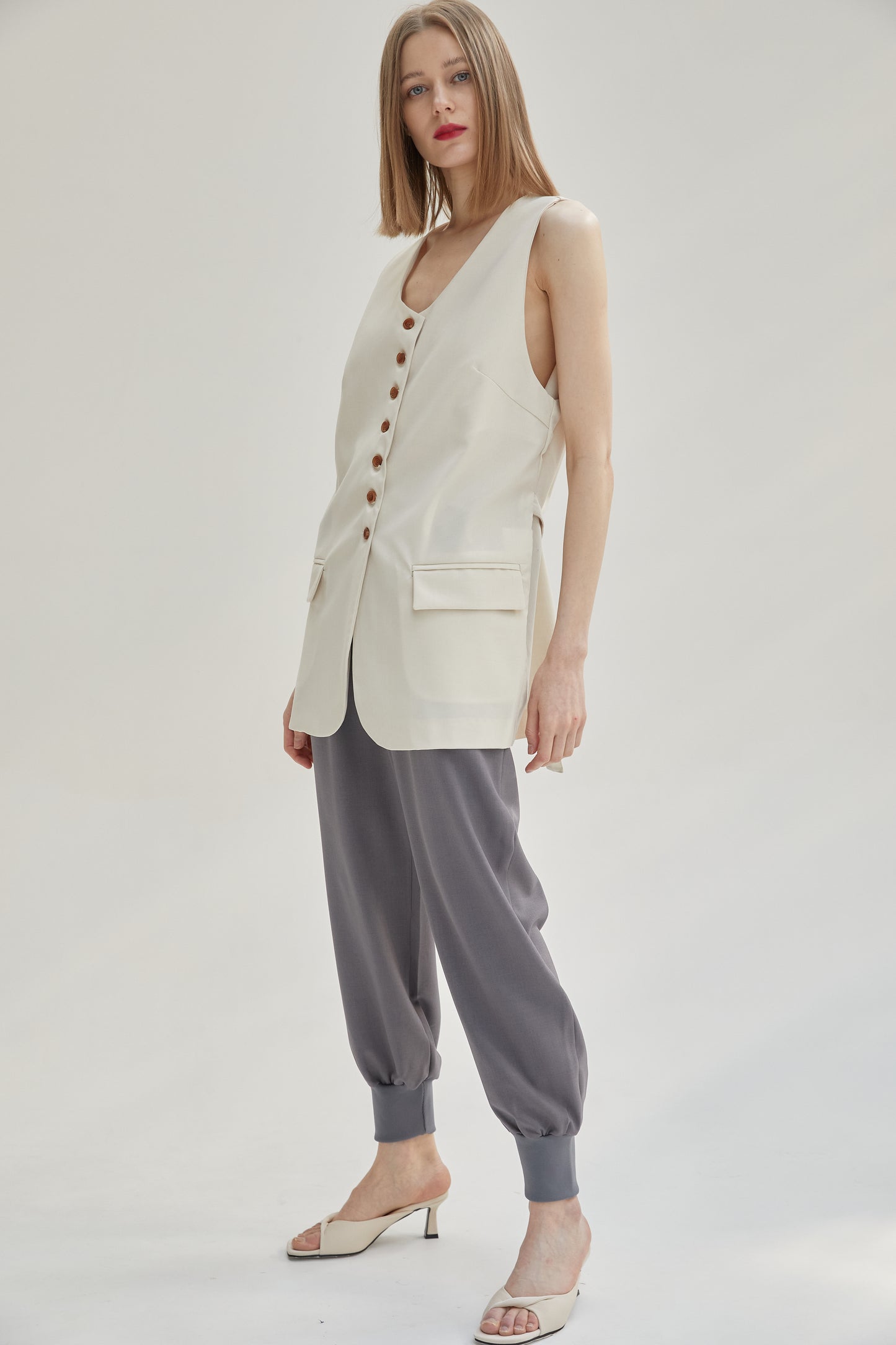 Oversized Suit Vest, Birch