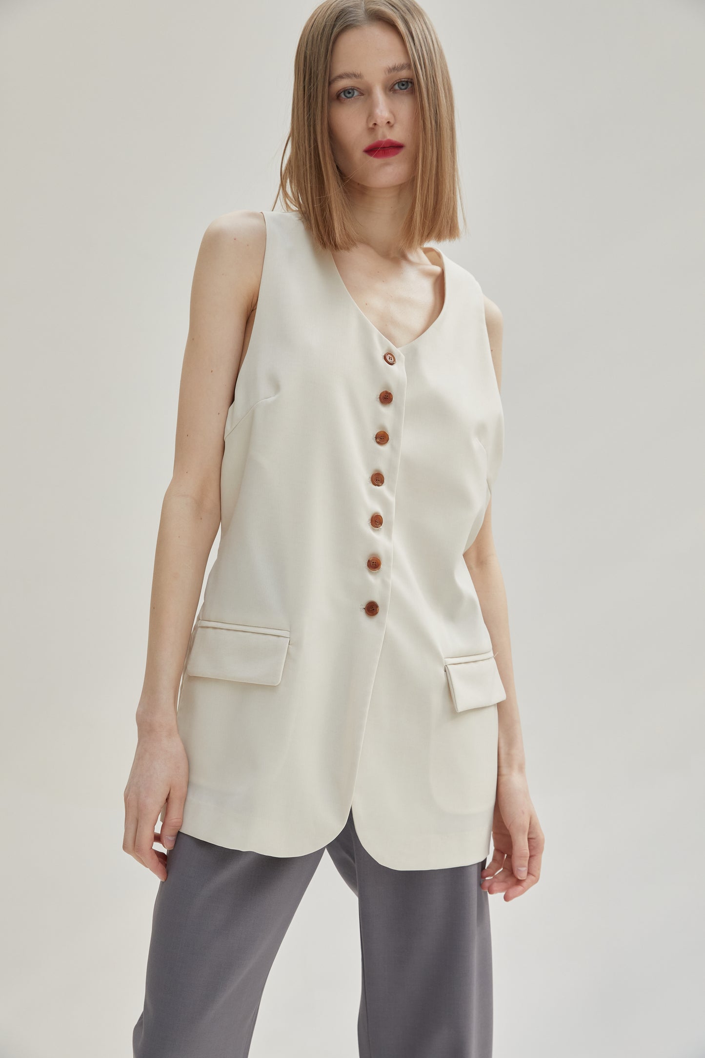 Oversized Suit Vest, Birch