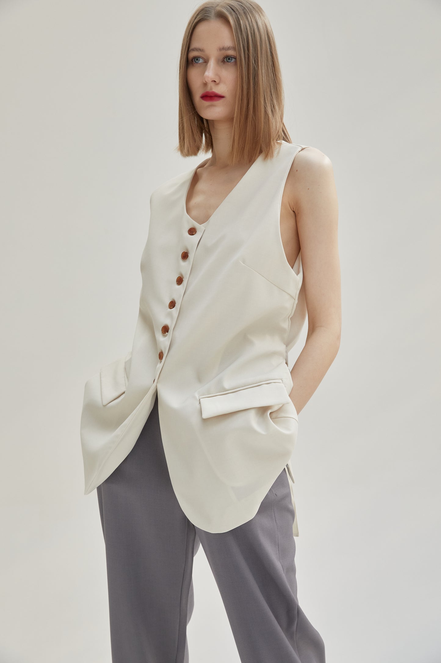 Oversized Suit Vest, Birch