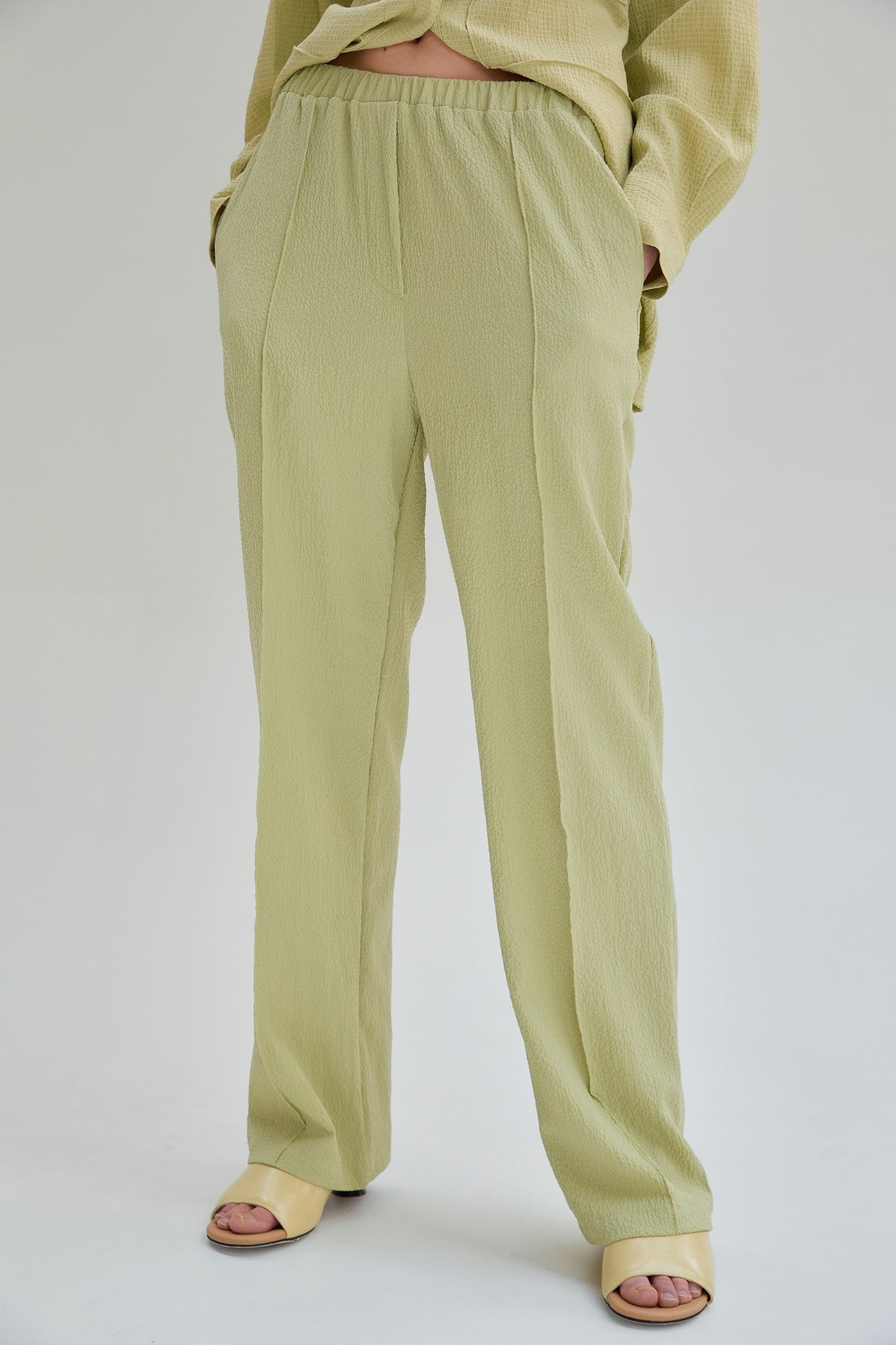 Lightweight Pull-on Linen Pants, Pear