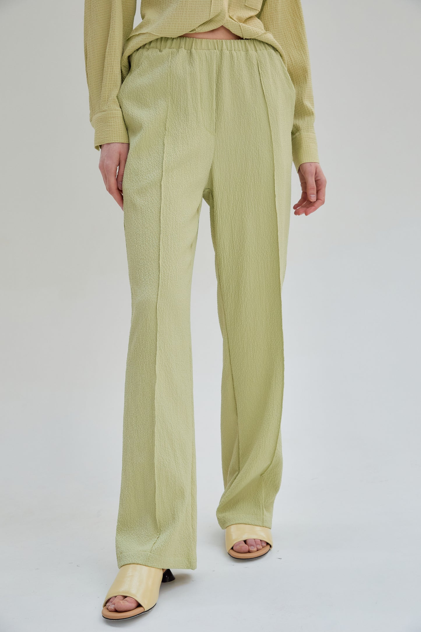 Lightweight Pull-on Linen Pants, Pear