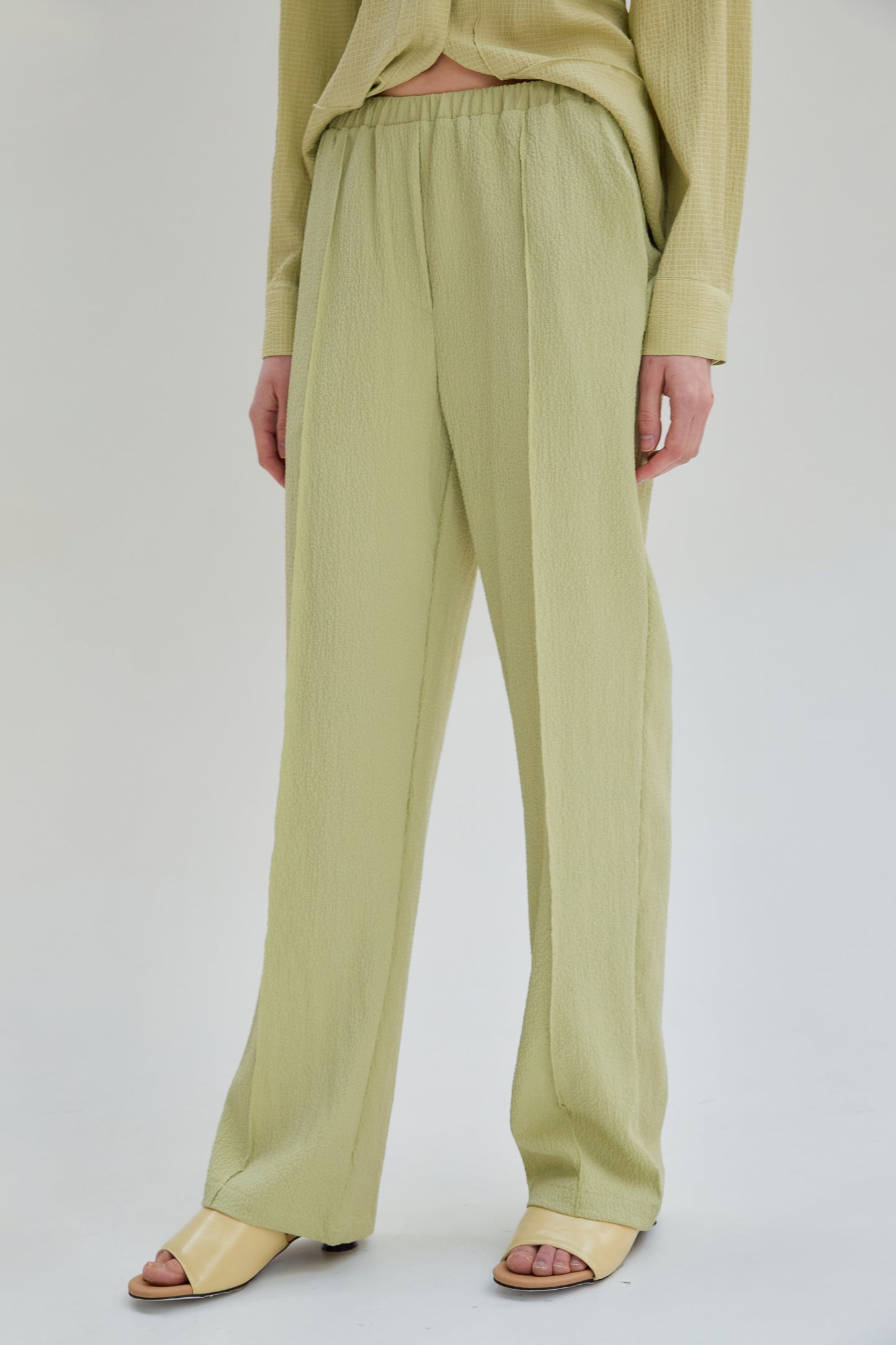 Lightweight Pull-on Linen Pants, Pear