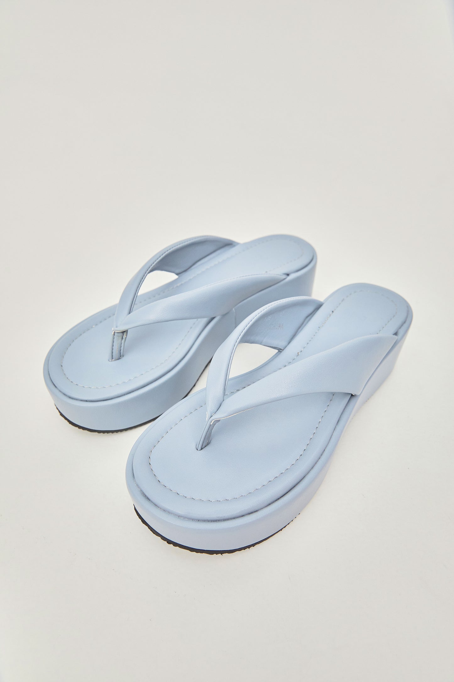 Padded Thong Platform Sandals, Powder Blue