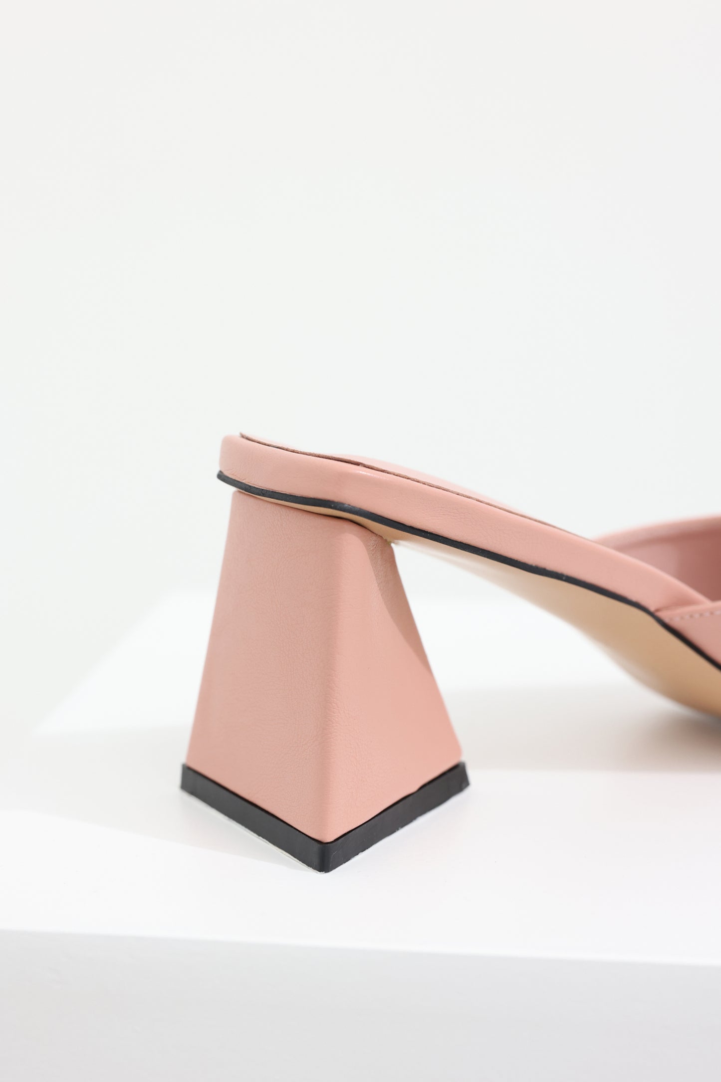 Triangle Heeled Mule, Faded Pink
