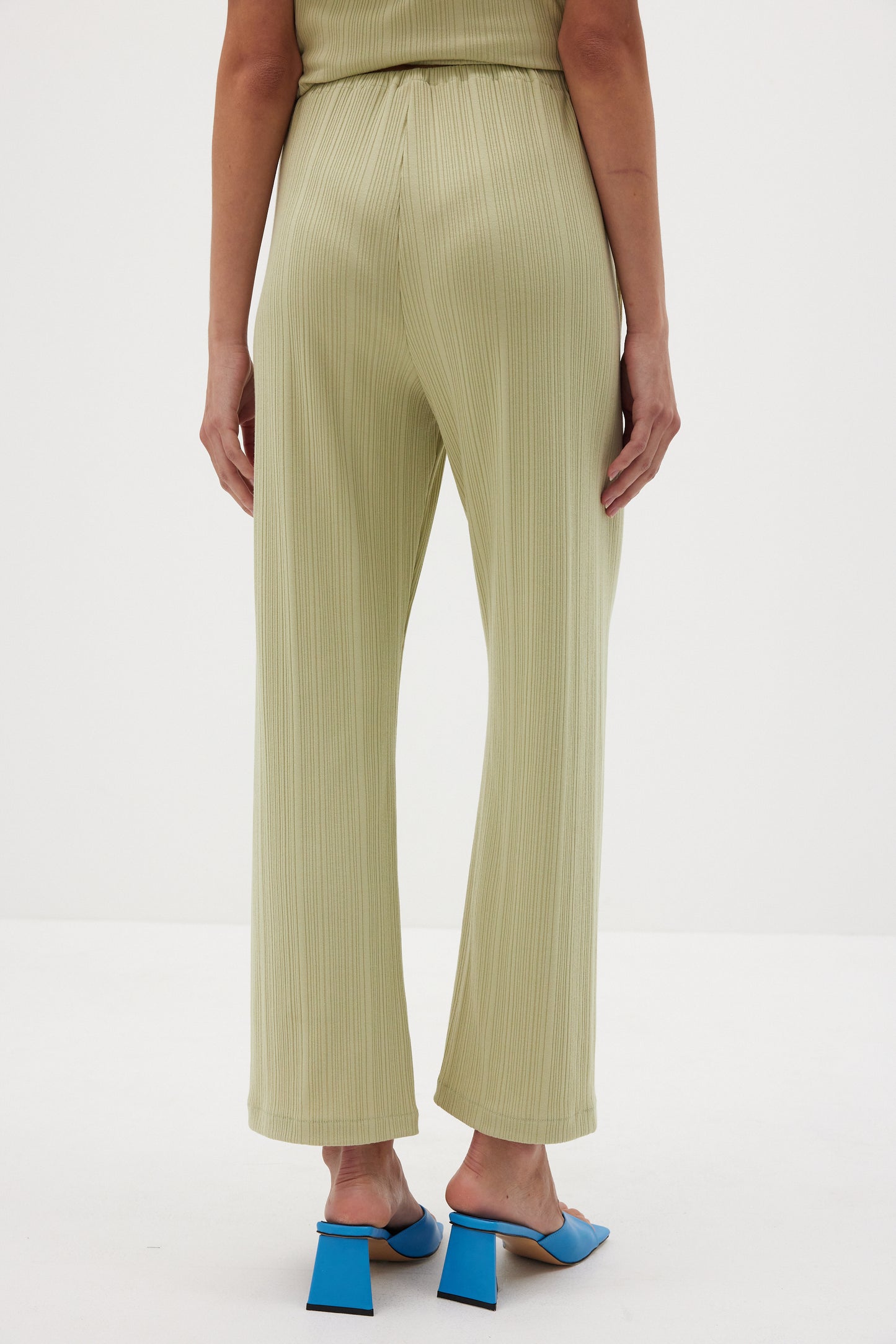 Ribbed Drawstring Pants, Sage