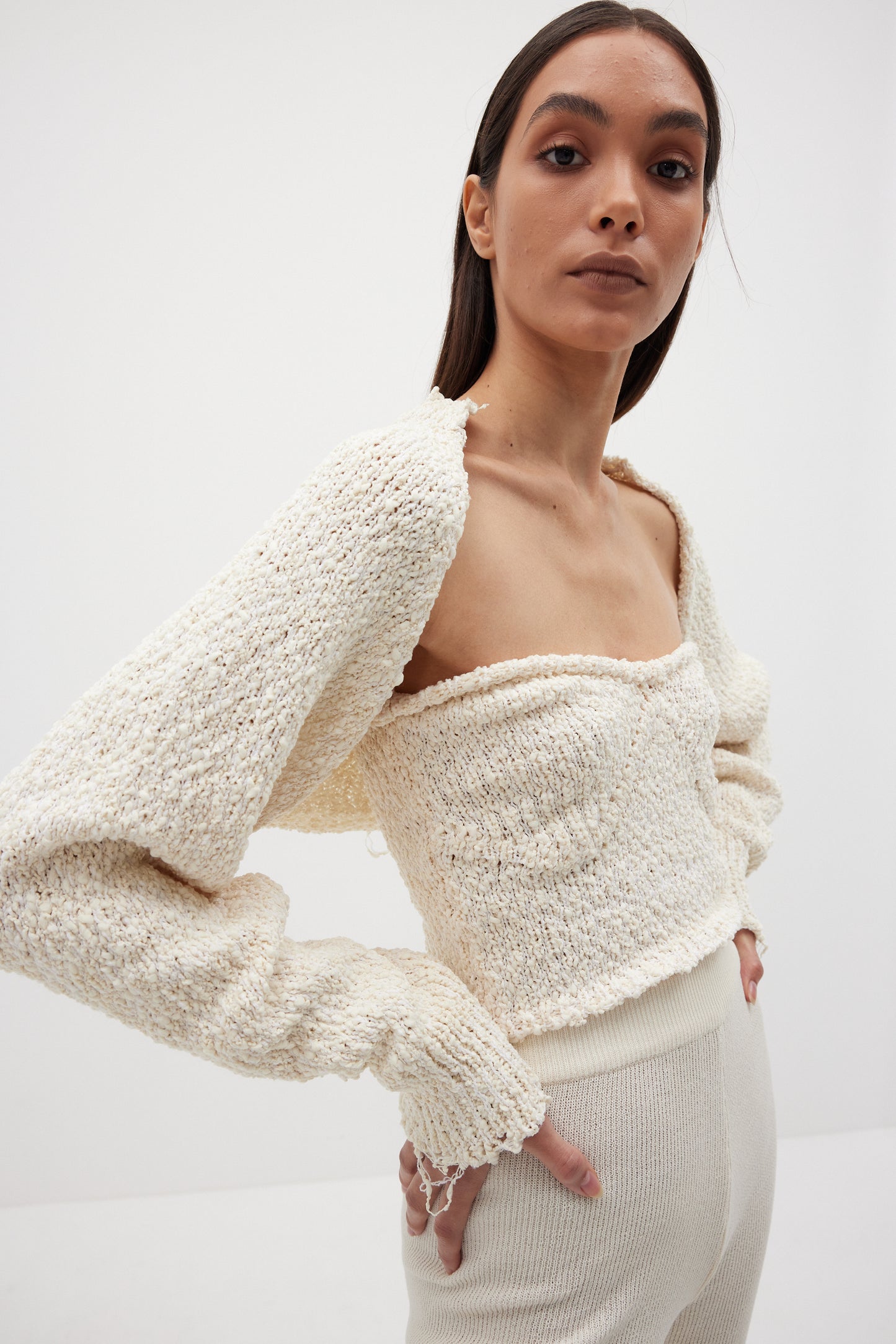Boucle Sweater Sleeve, Sugar Cookie