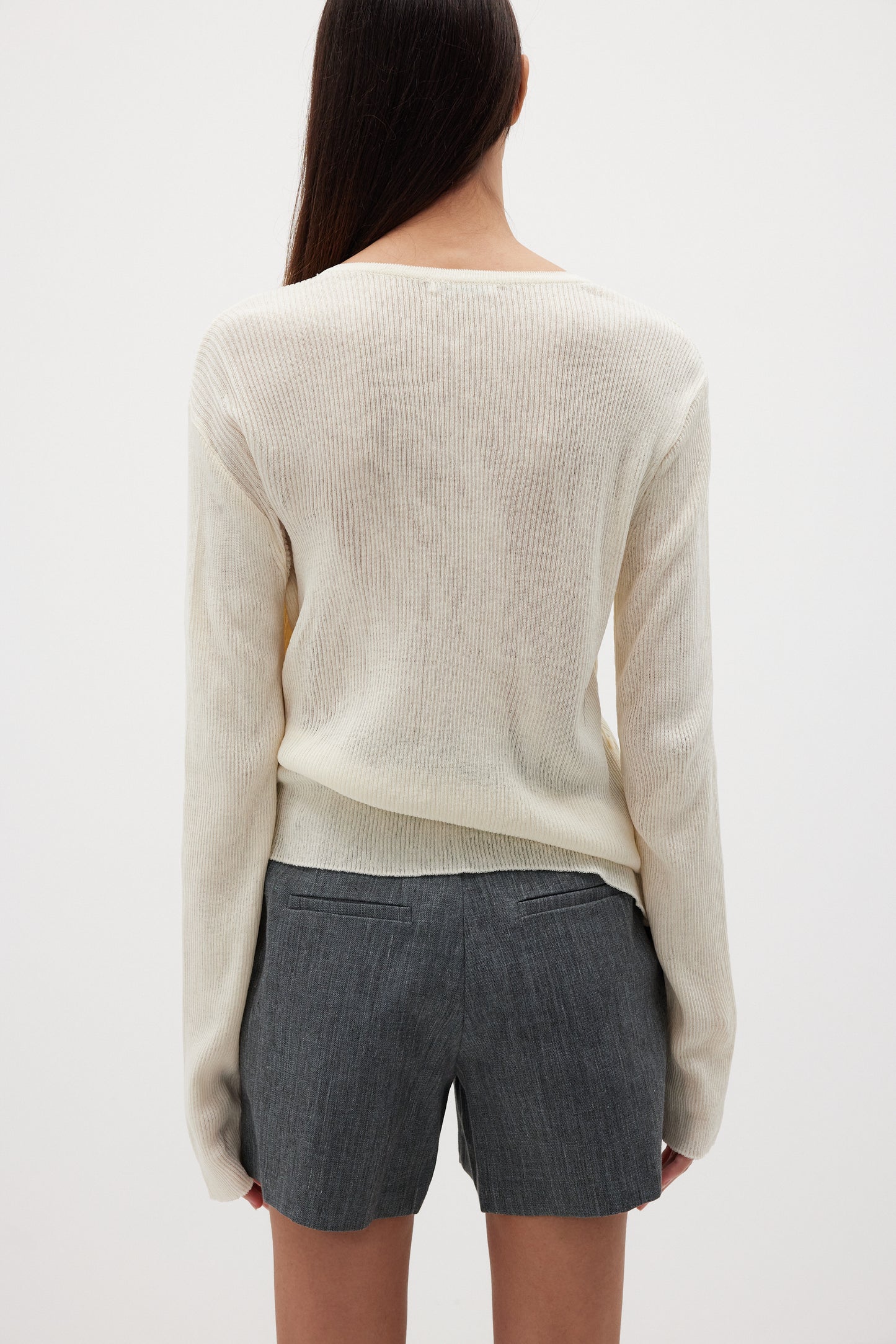 Inner Layered Wrap Cardigan, Eggnog