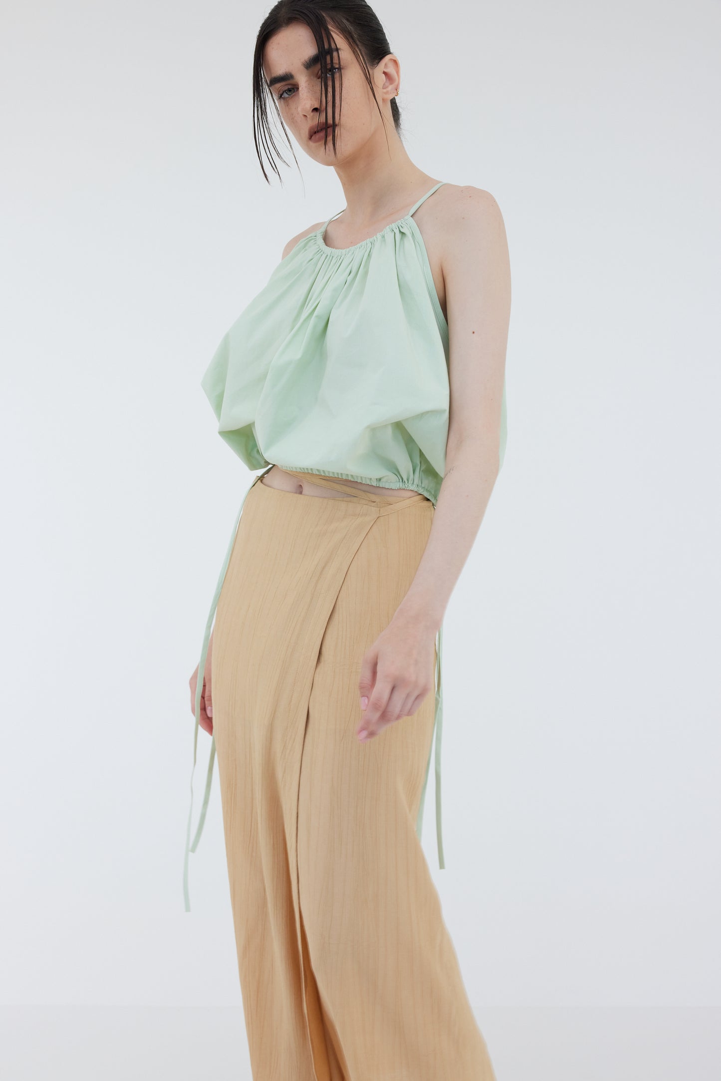 Self Tie Wrap Skirt, True Tan