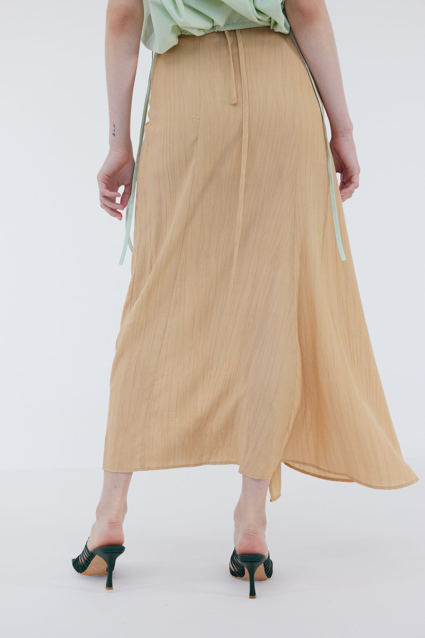Self Tie Wrap Skirt, True Tan