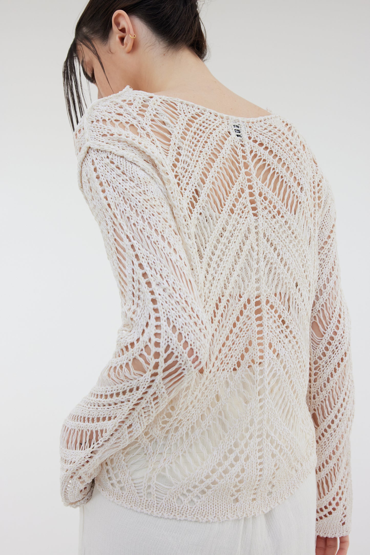 See Through Crochet Top, Ivory