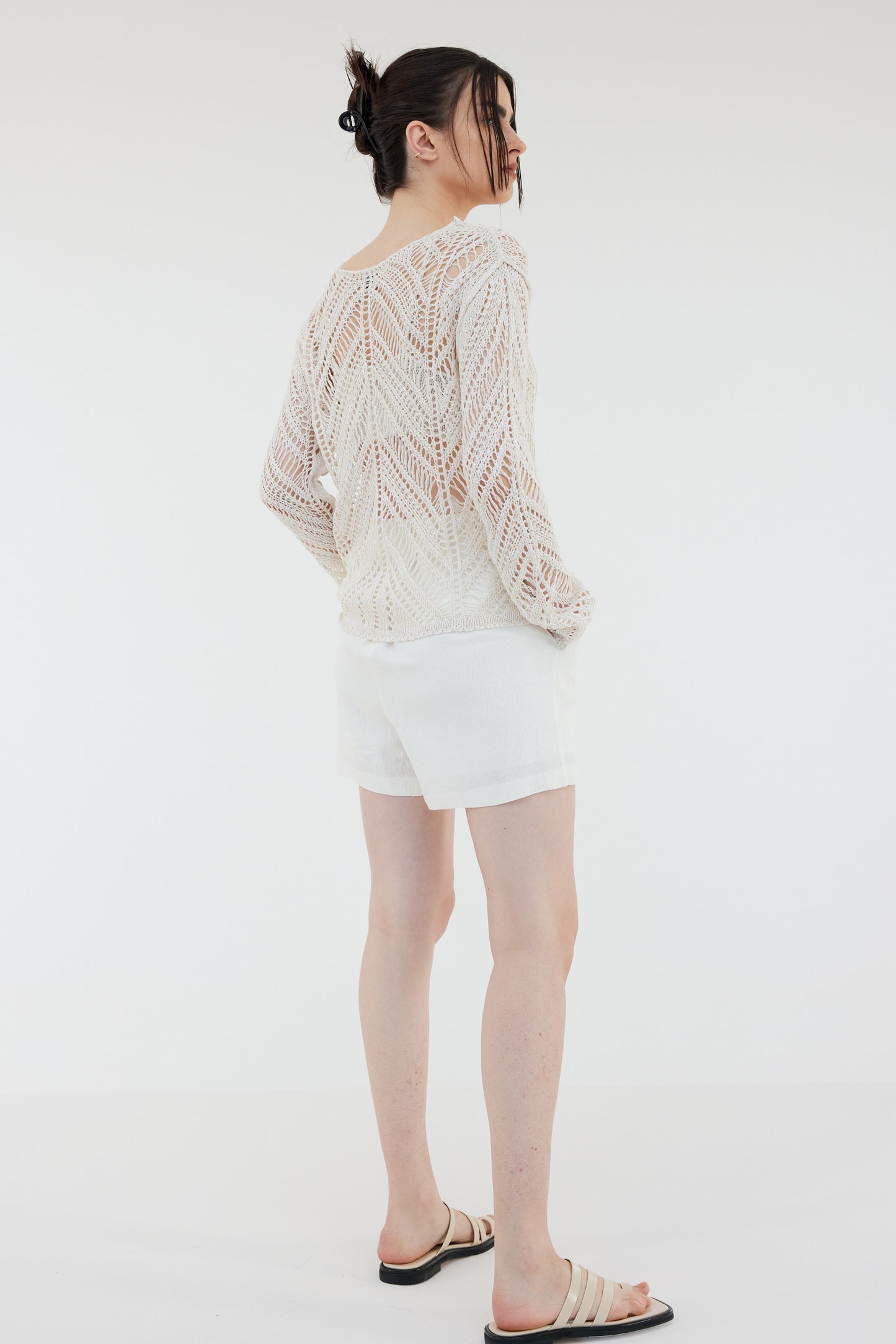 See Through Crochet Top, Ivory