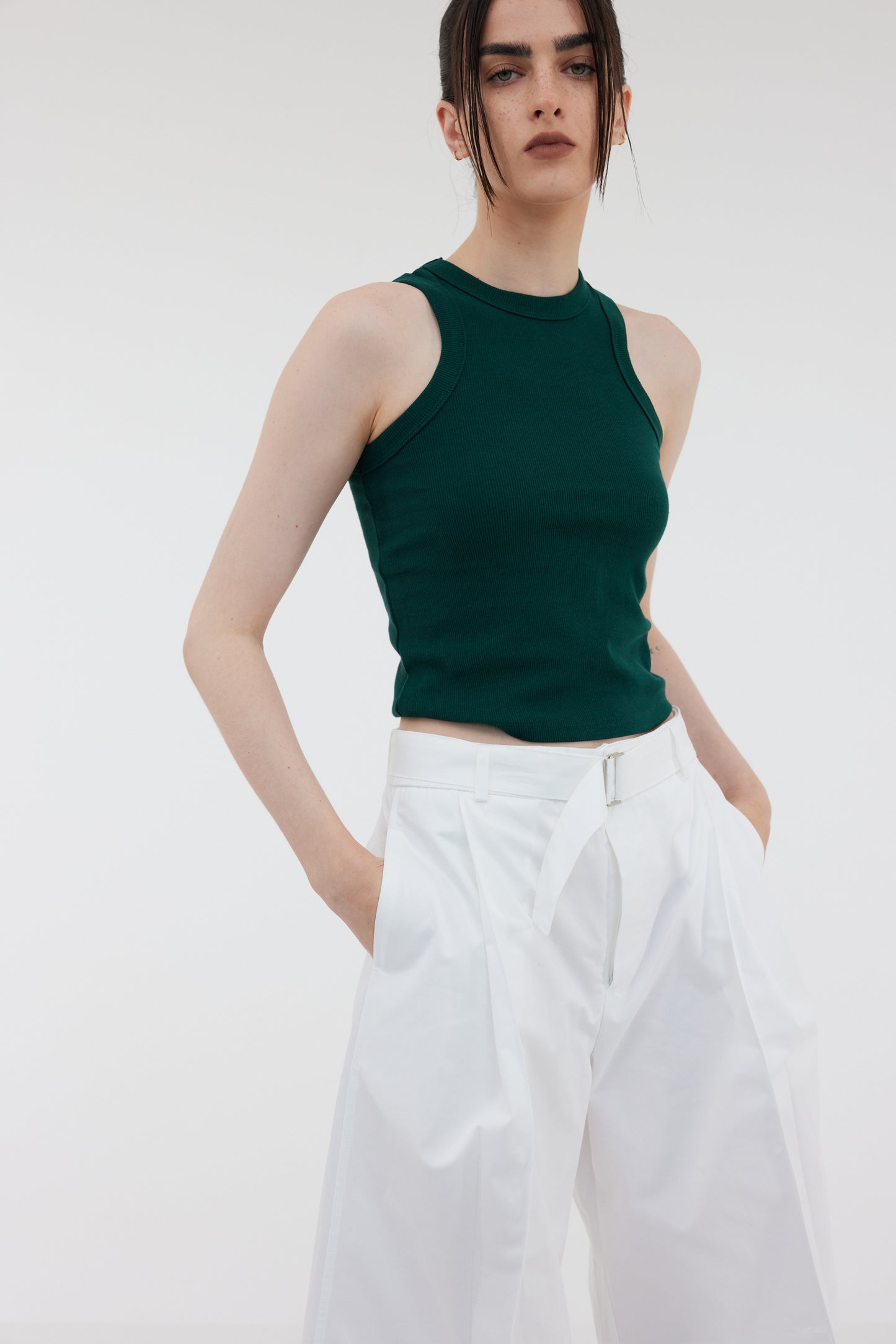 Rib Jersey Tank, Dark Wood