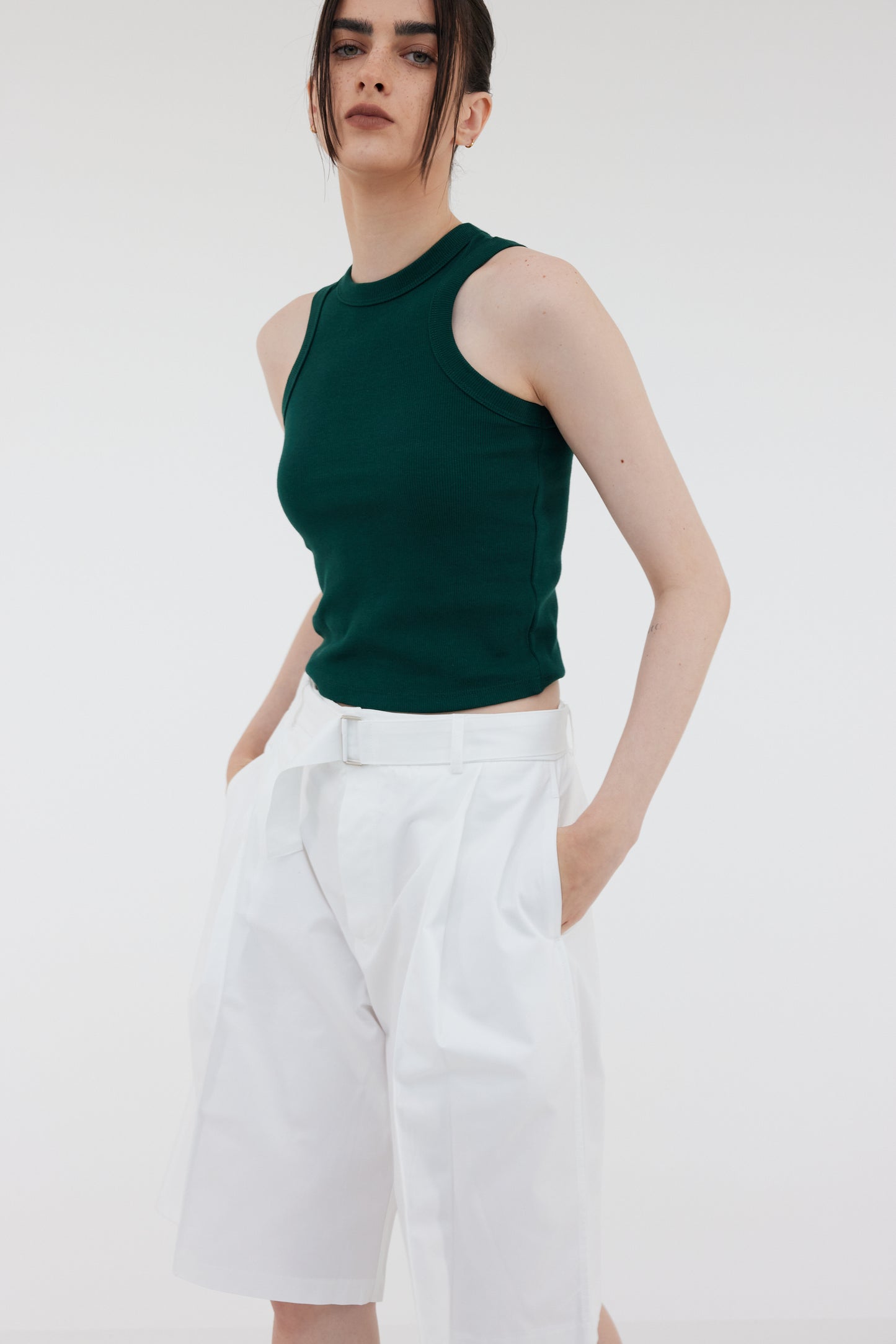Rib Jersey Tank, Dark Wood