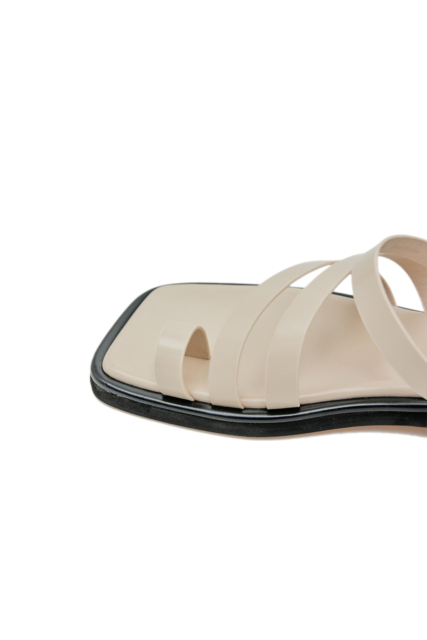 Strappy Flat Sandals, Ivory