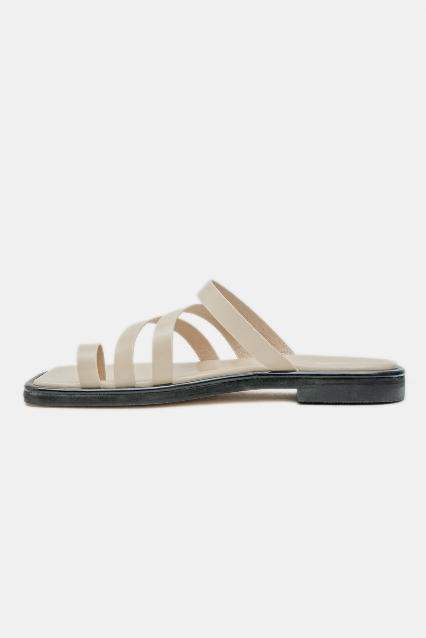 Strappy Flat Sandals, Ivory